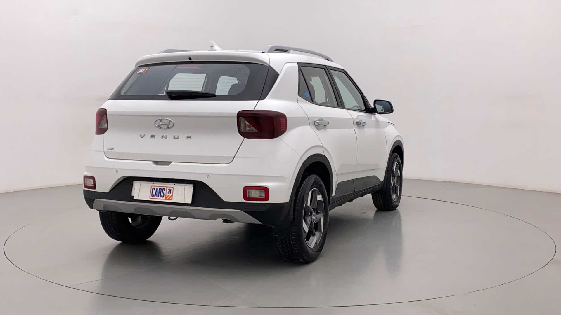 Rear three-quarter view of a Hyundai Venue SX