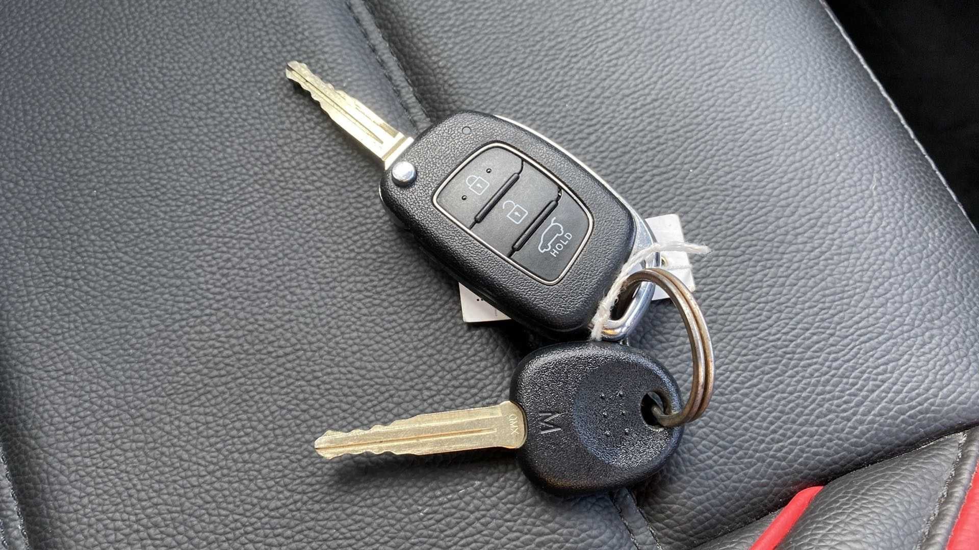 Close-up of a key fob and keys of a Hyundai Venue