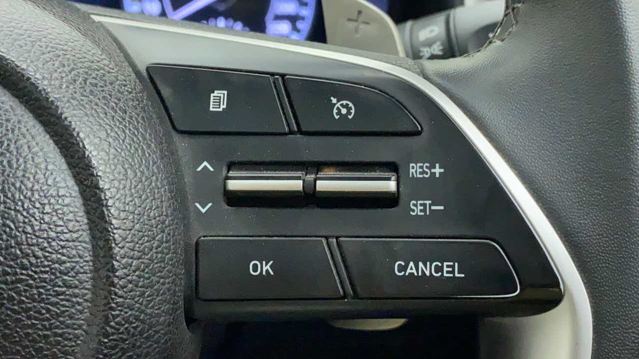 Steering wheel cruise control buttons of a Hyundai Venue