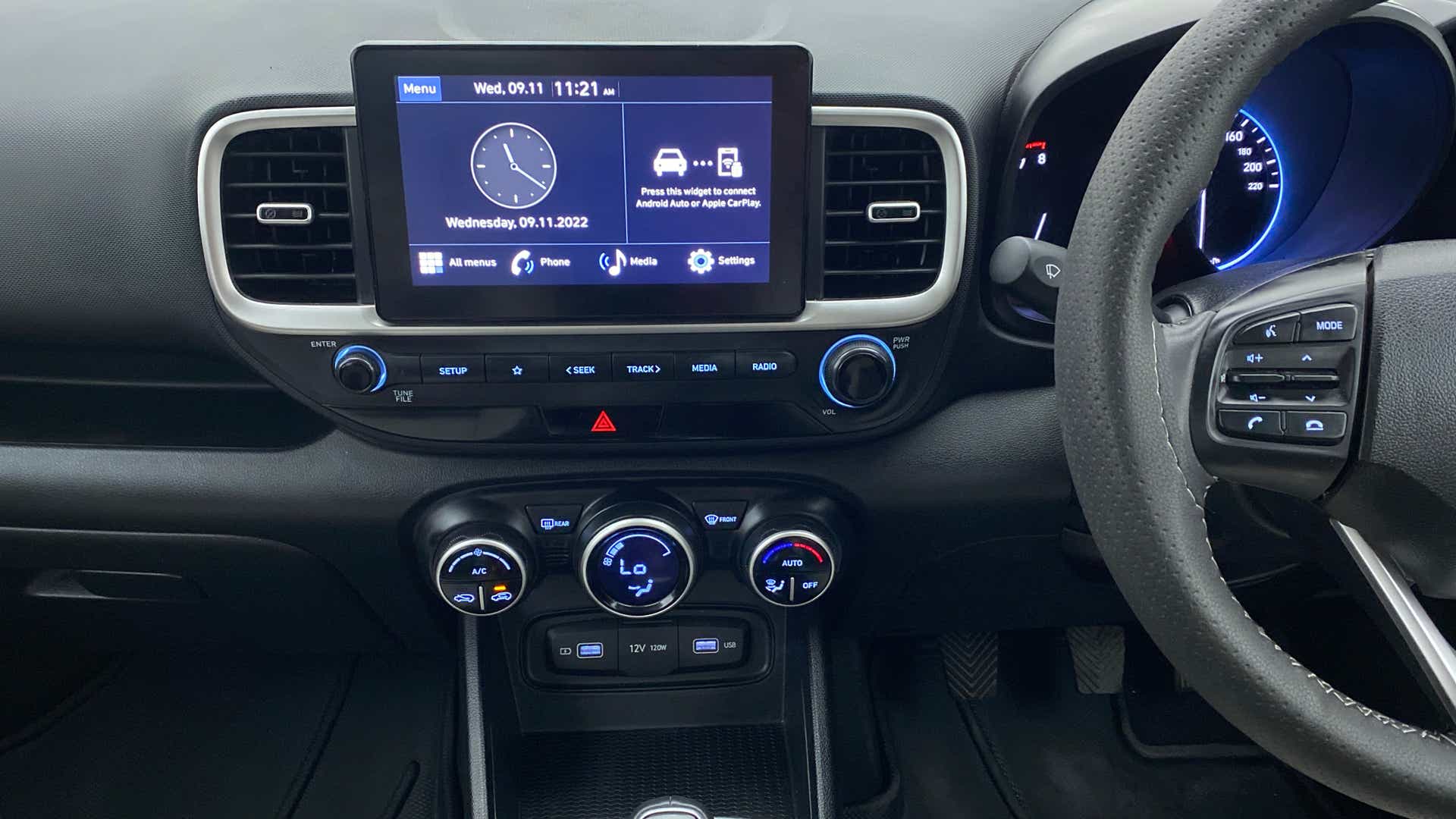 Interior dashboard of a Hyundai Venue