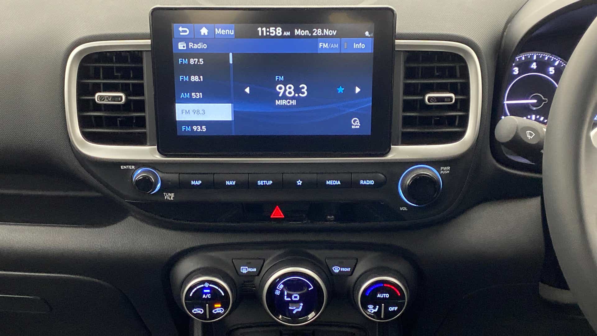 Interior dashboard of a Hyundai Venue