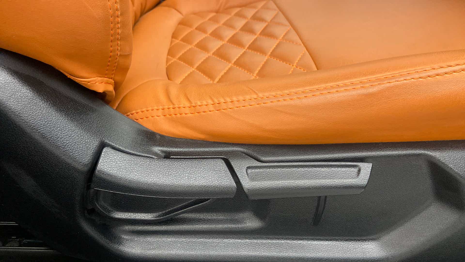 Close-up of the seat adjustment lever of a Hyundai Venue