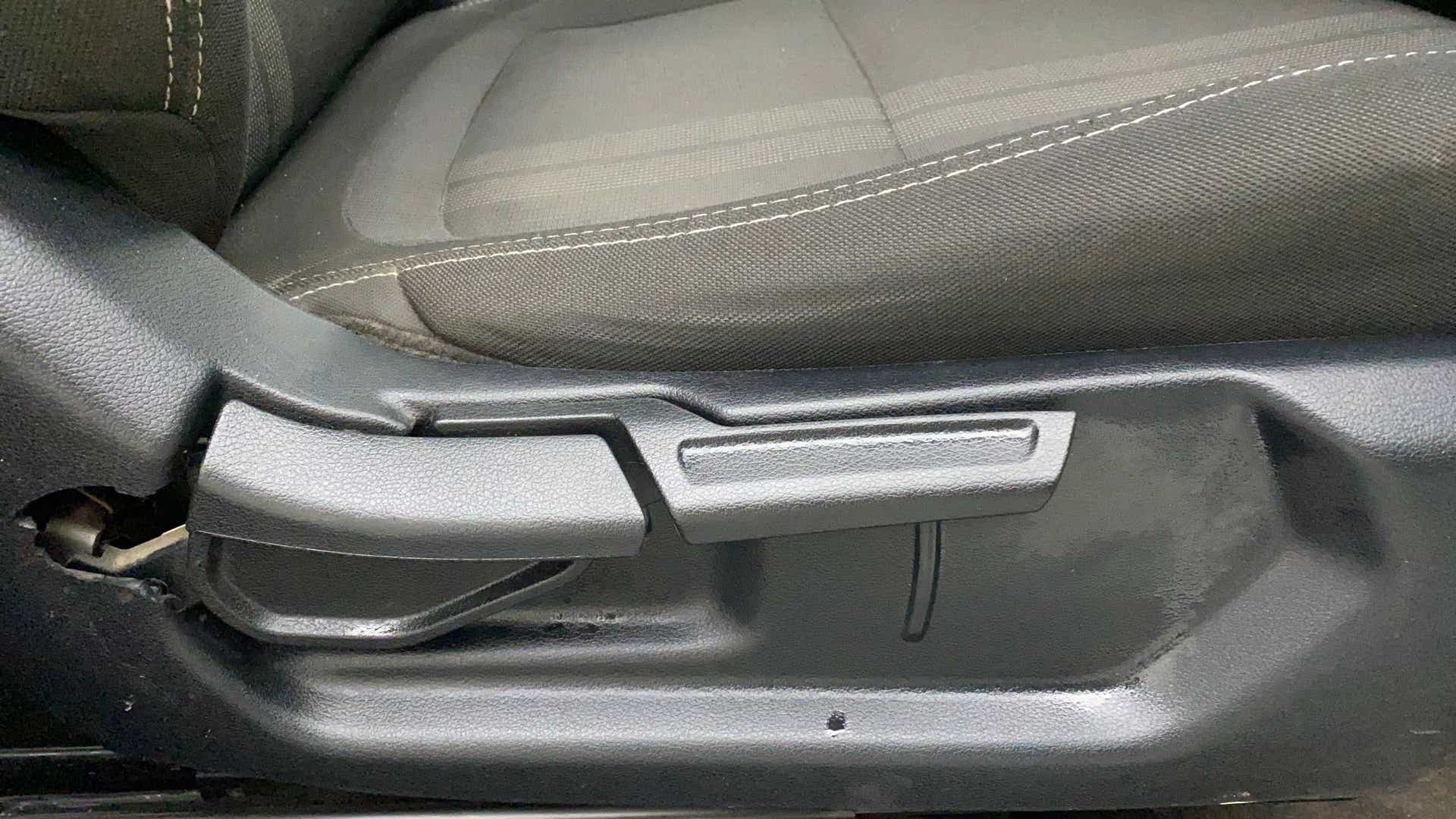 Close-up of the seat adjustment lever in a Hyundai Venue