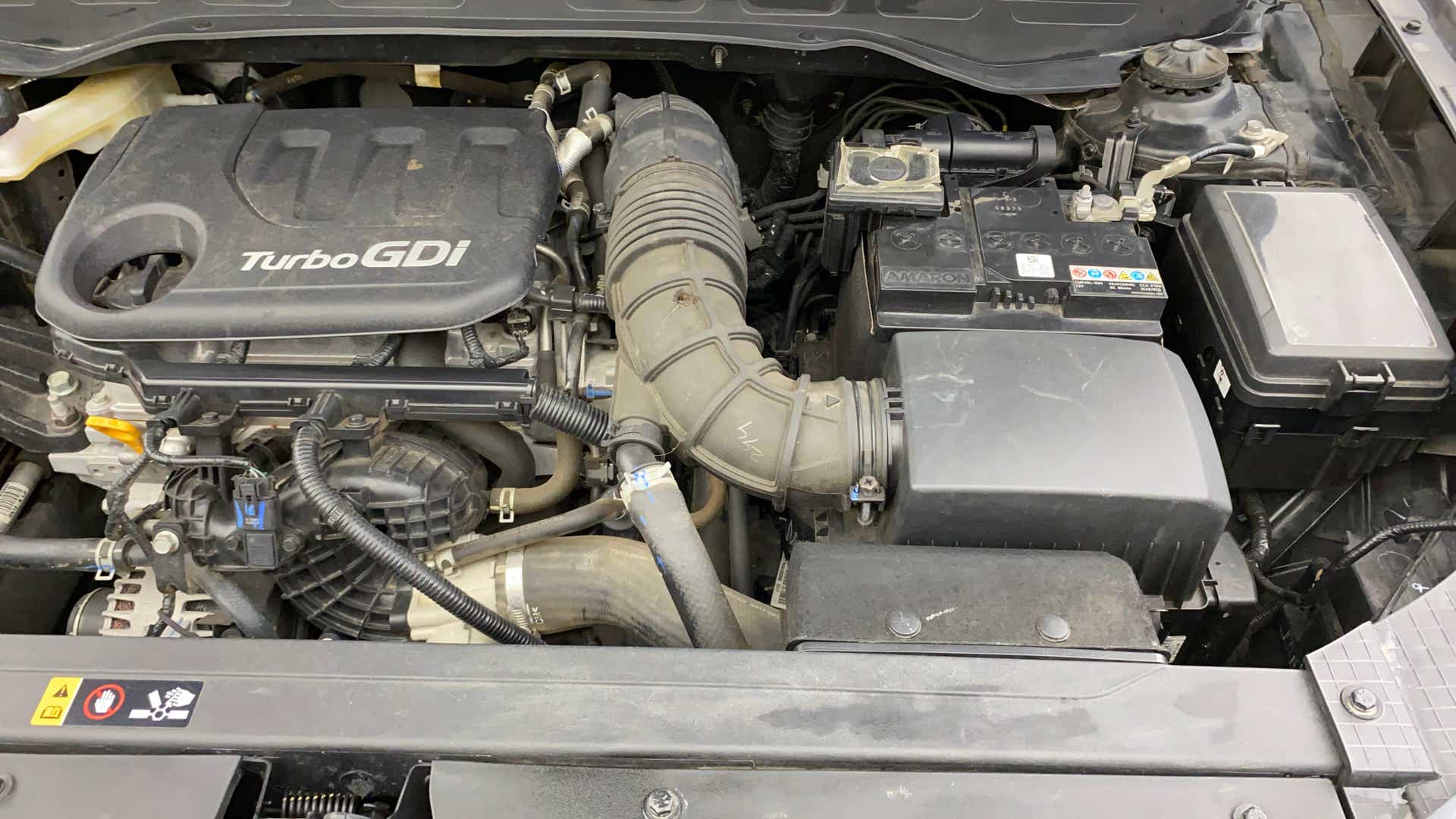 Engine bay view of a Hyundai Venue