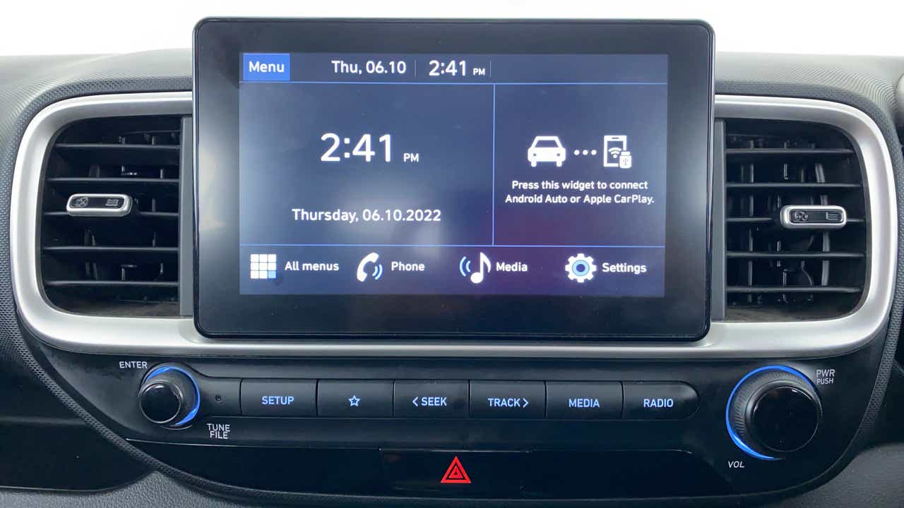 Infotainment display of a Hyundai Venue interior dashboard