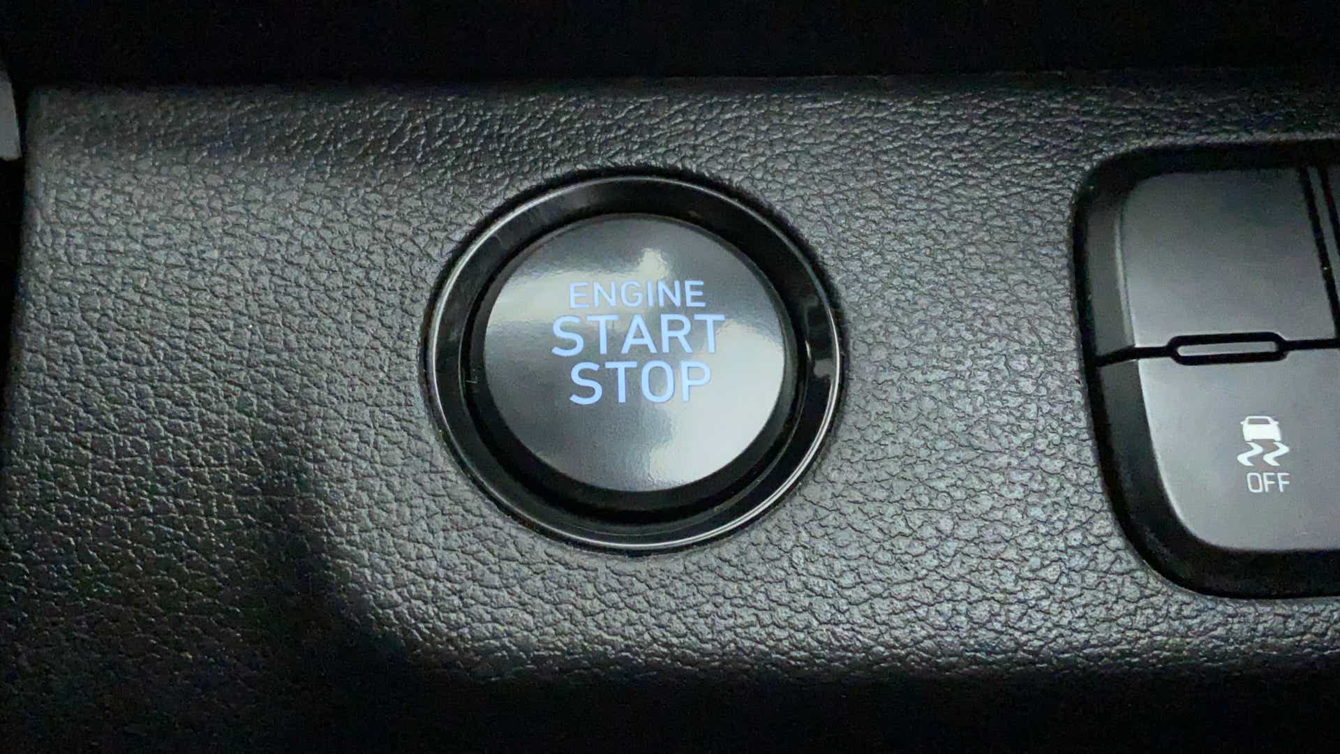 Engine start stop button of a Hyundai Venue