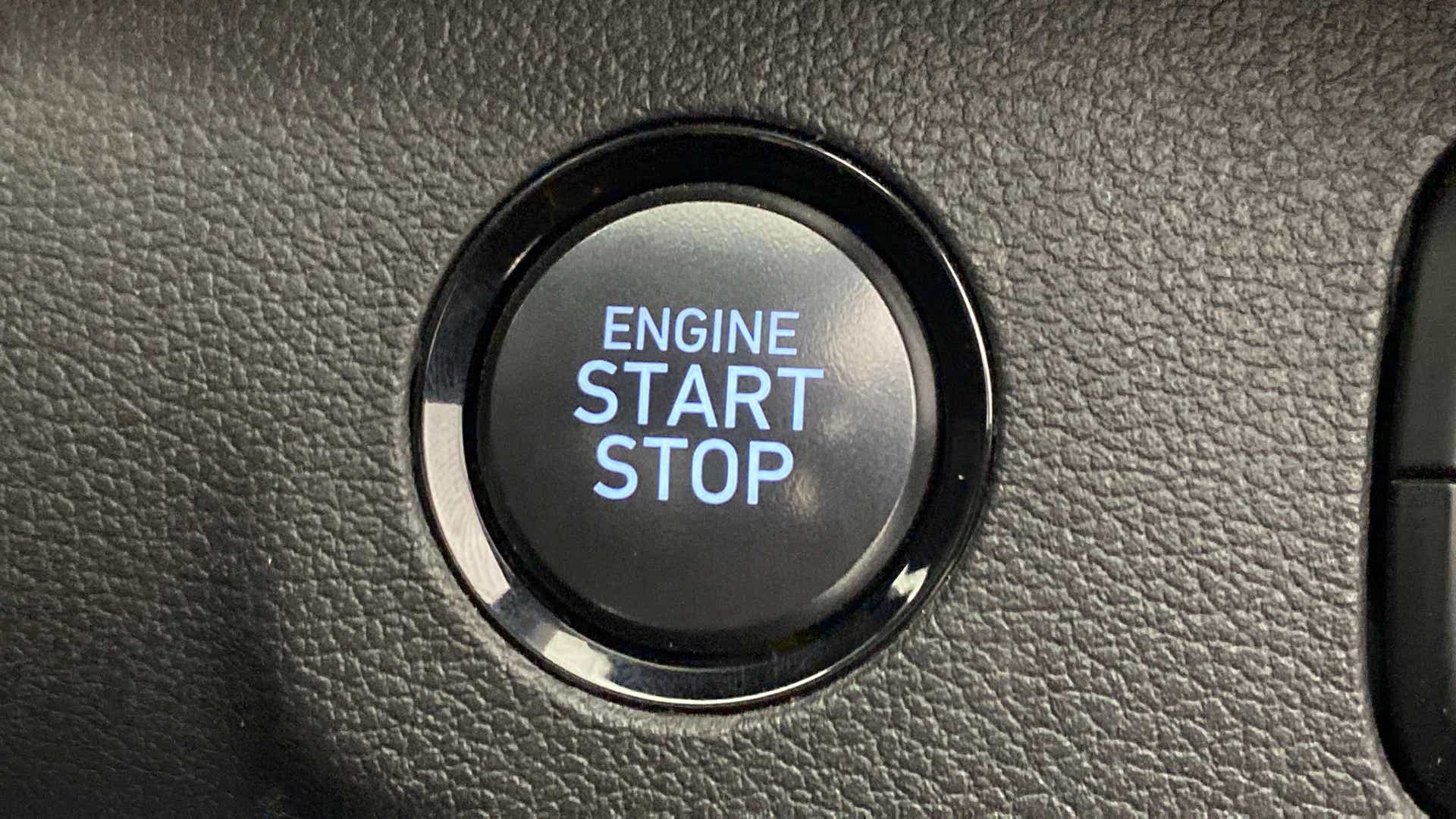 Engine start stop button of a Hyundai Venue