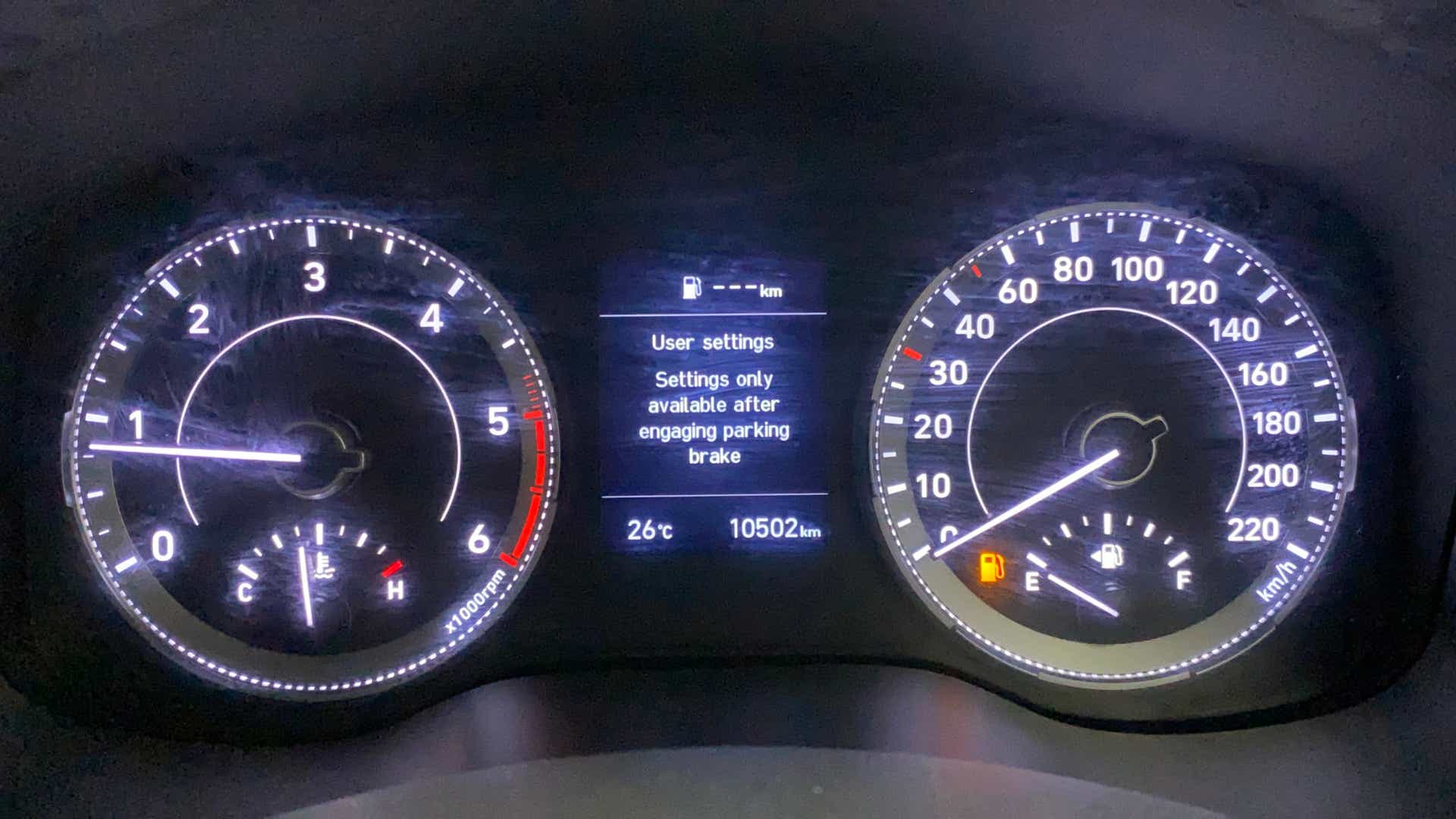 Instrument cluster of a Hyundai Venue