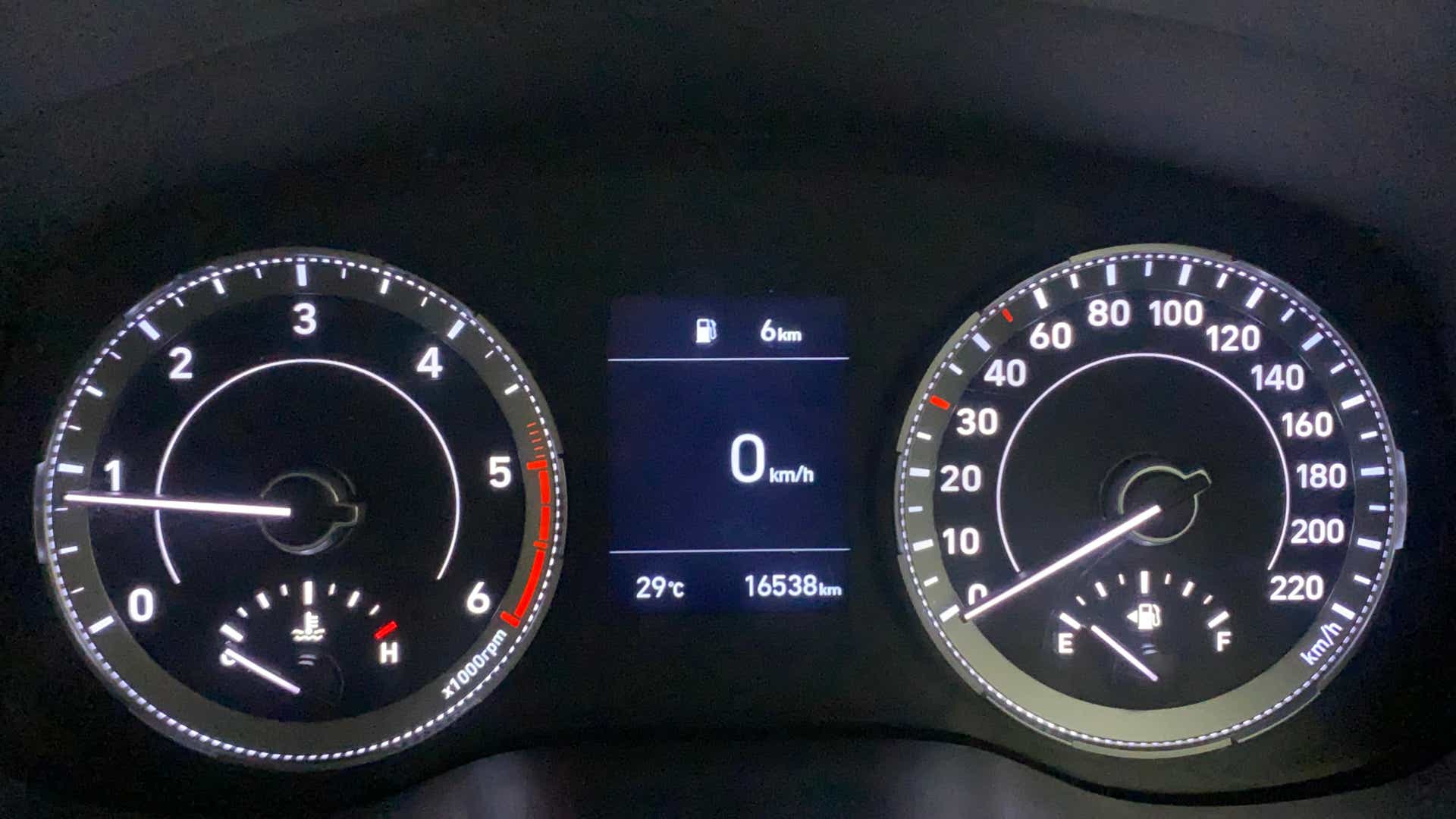 Instrument cluster of a Hyundai Venue