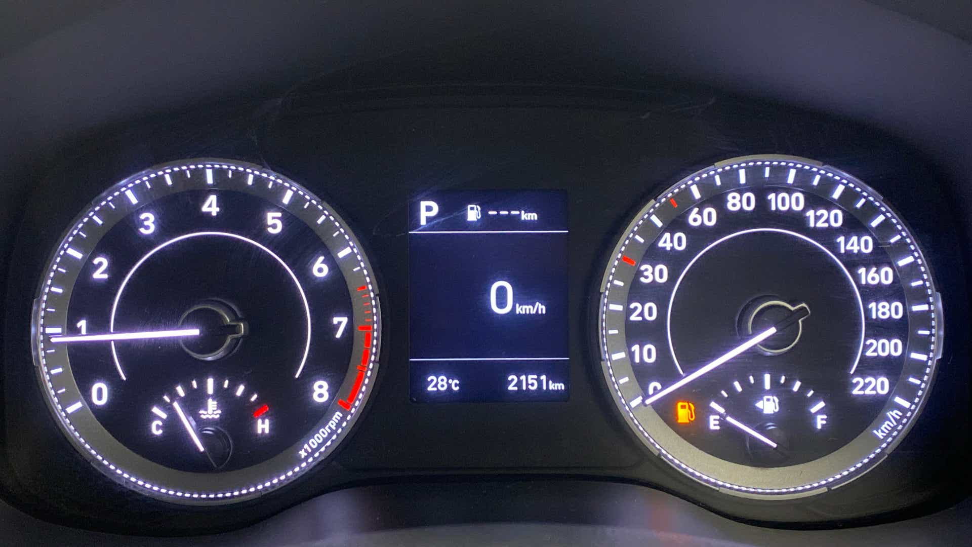 Instrument cluster of a Hyundai Venue