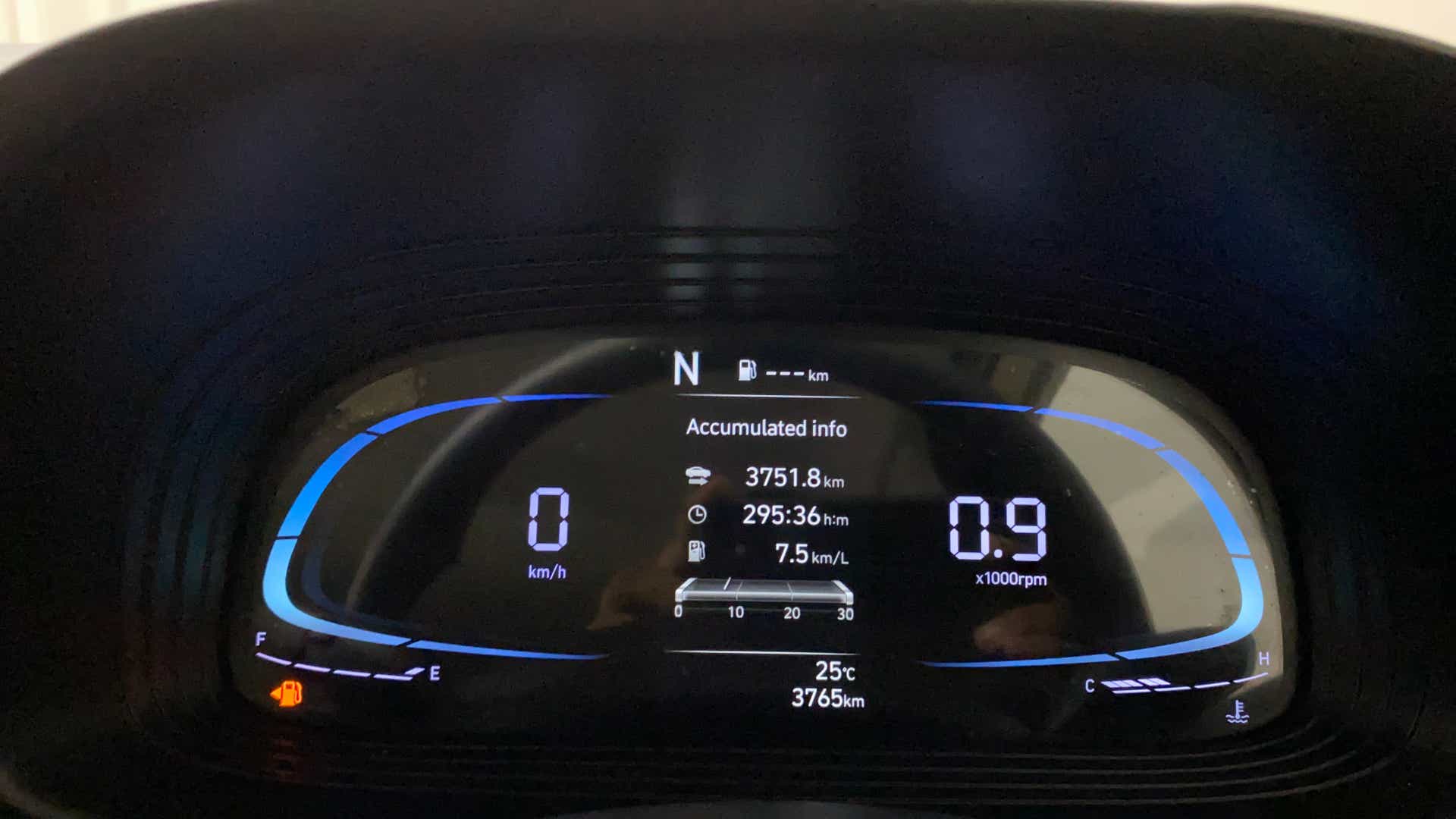 Instrument cluster of a Hyundai Venue