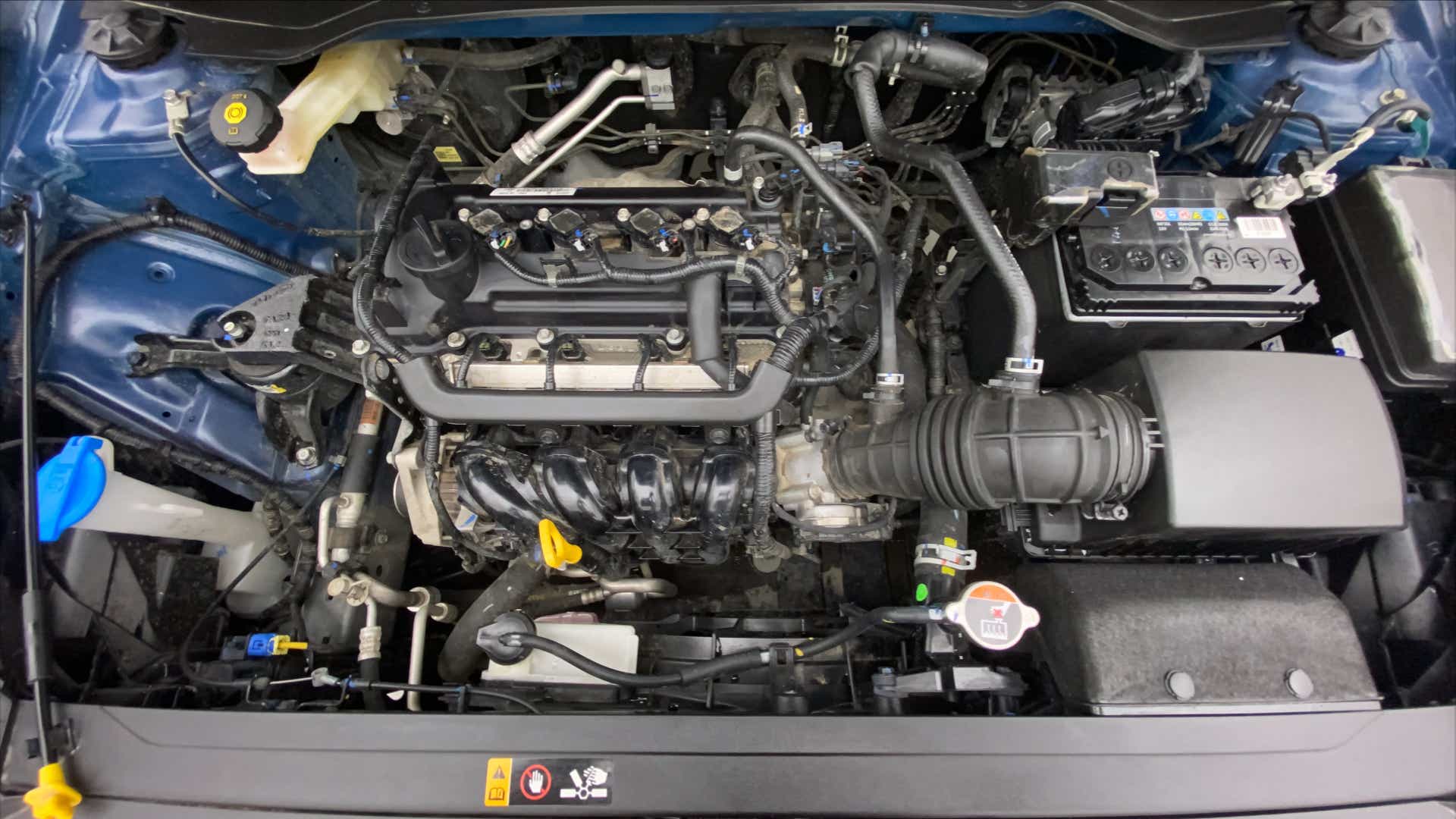 Engine bay view of a Hyundai Venue