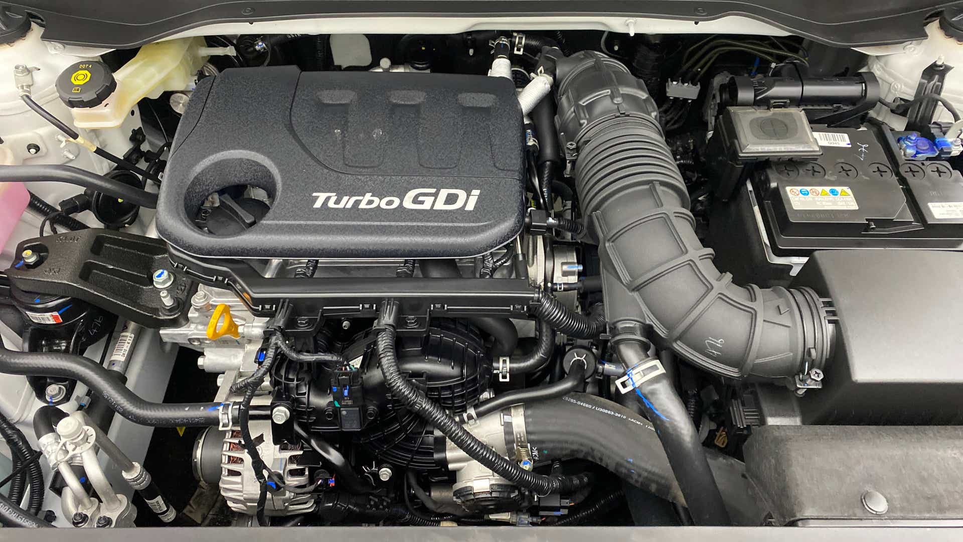 Engine bay view of a Hyundai Venue