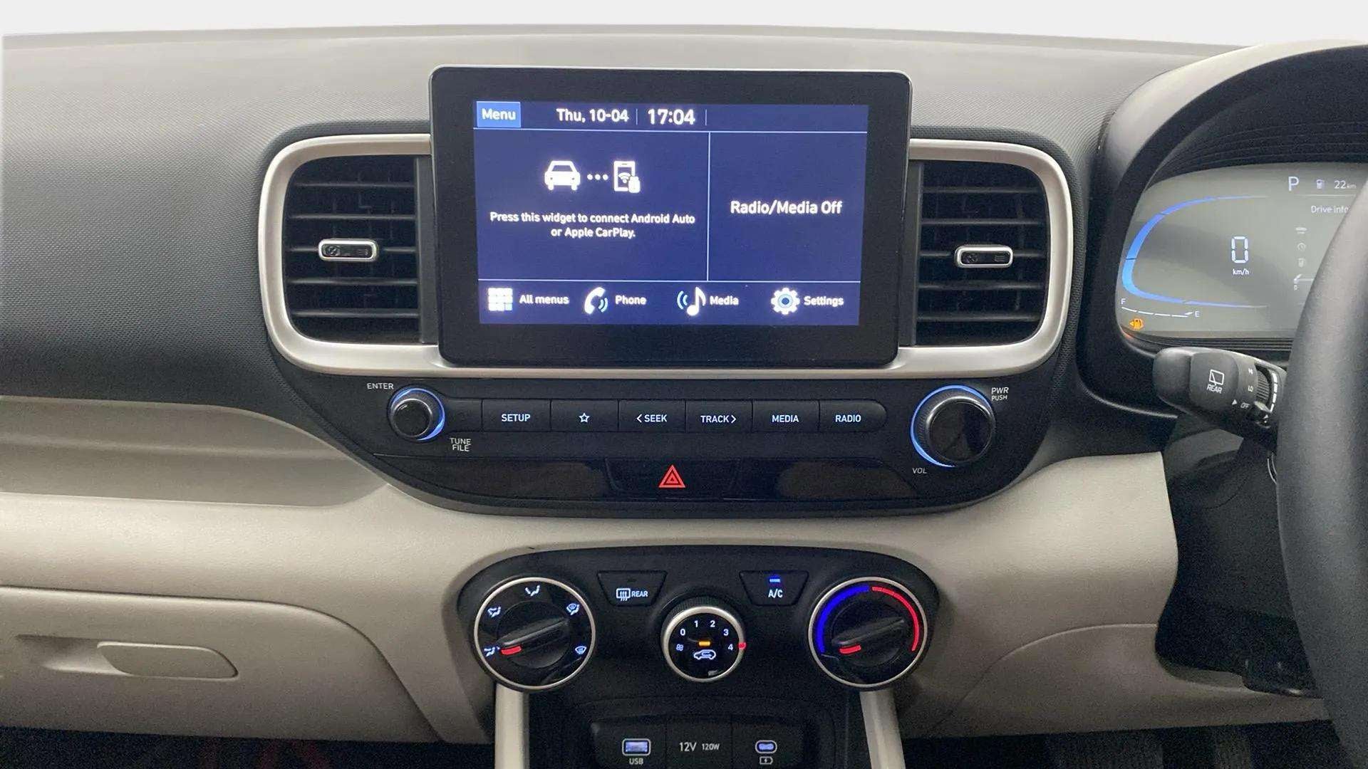 Dashboard view of a Hyundai Venue