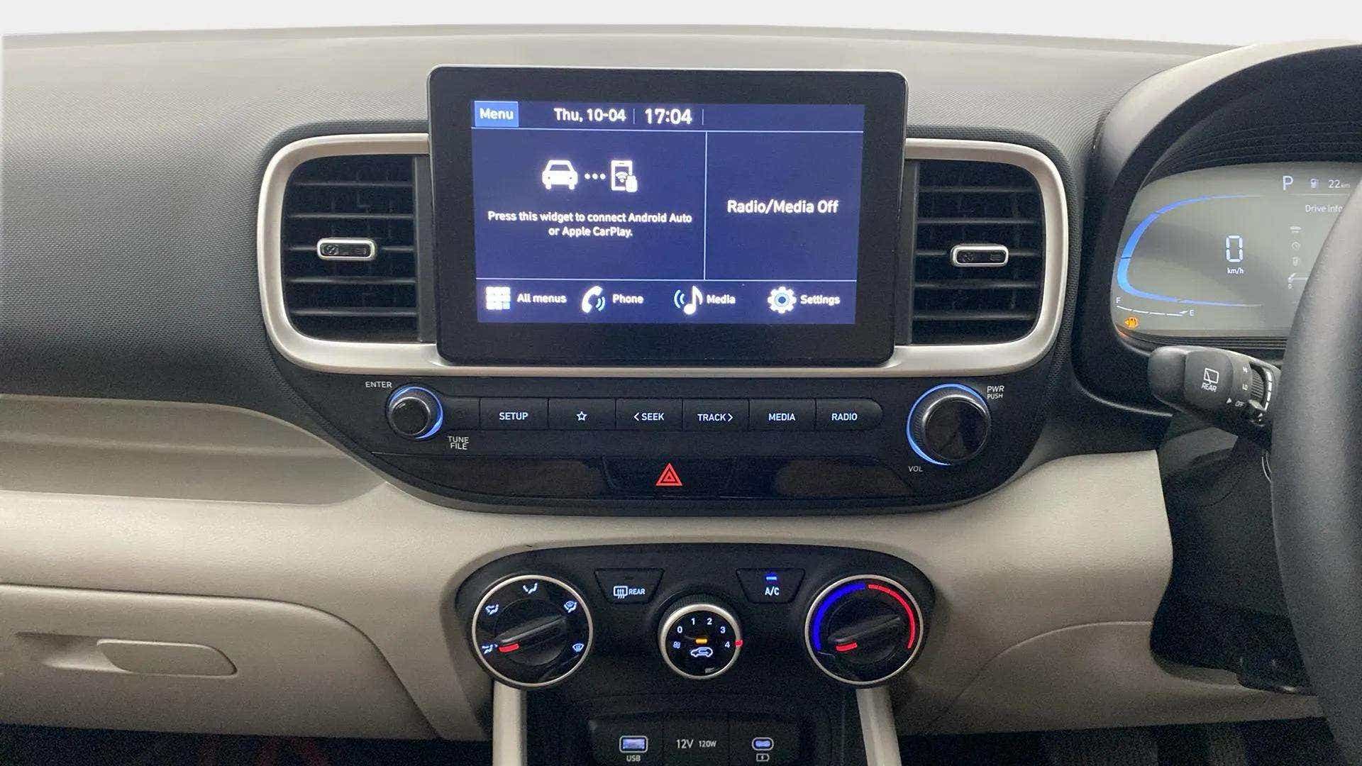 Dashboard view of a Hyundai Venue