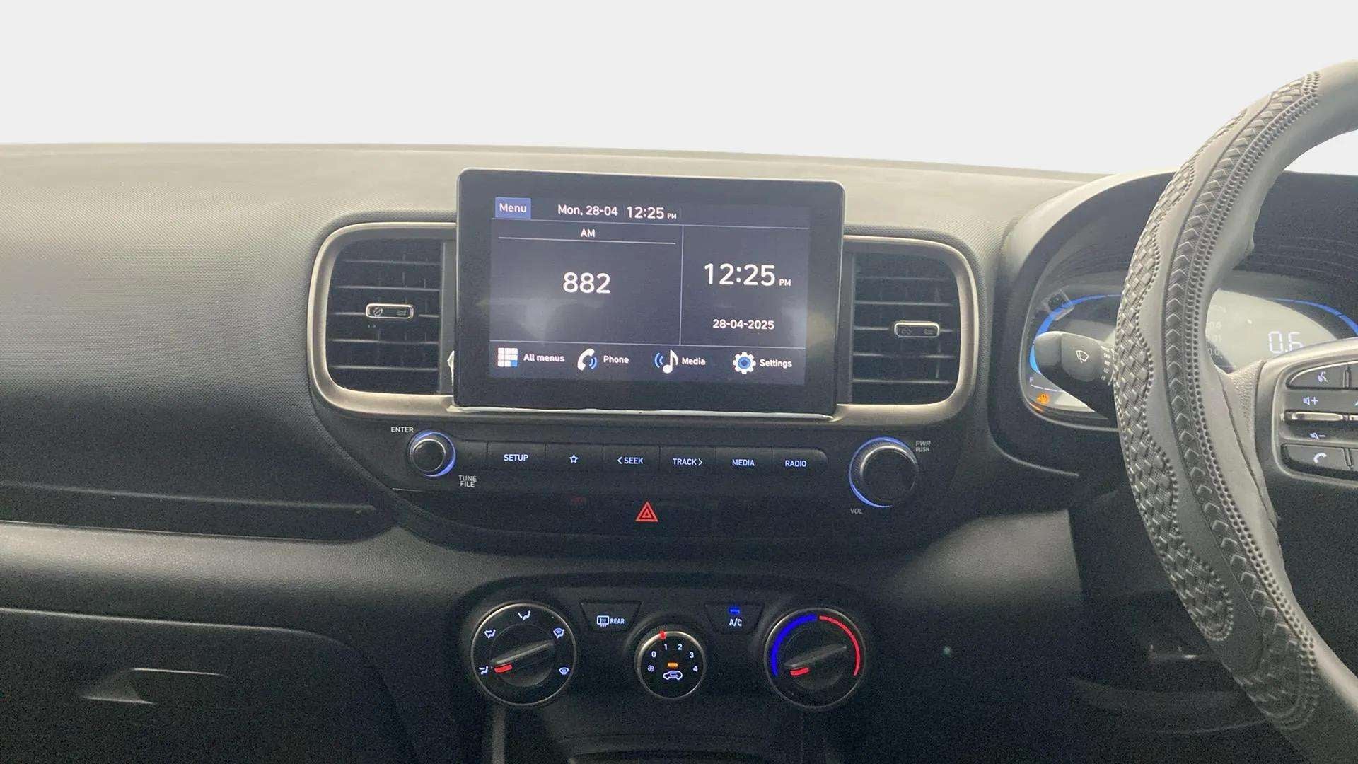 Dashboard and infotainment system of a Hyundai Venue