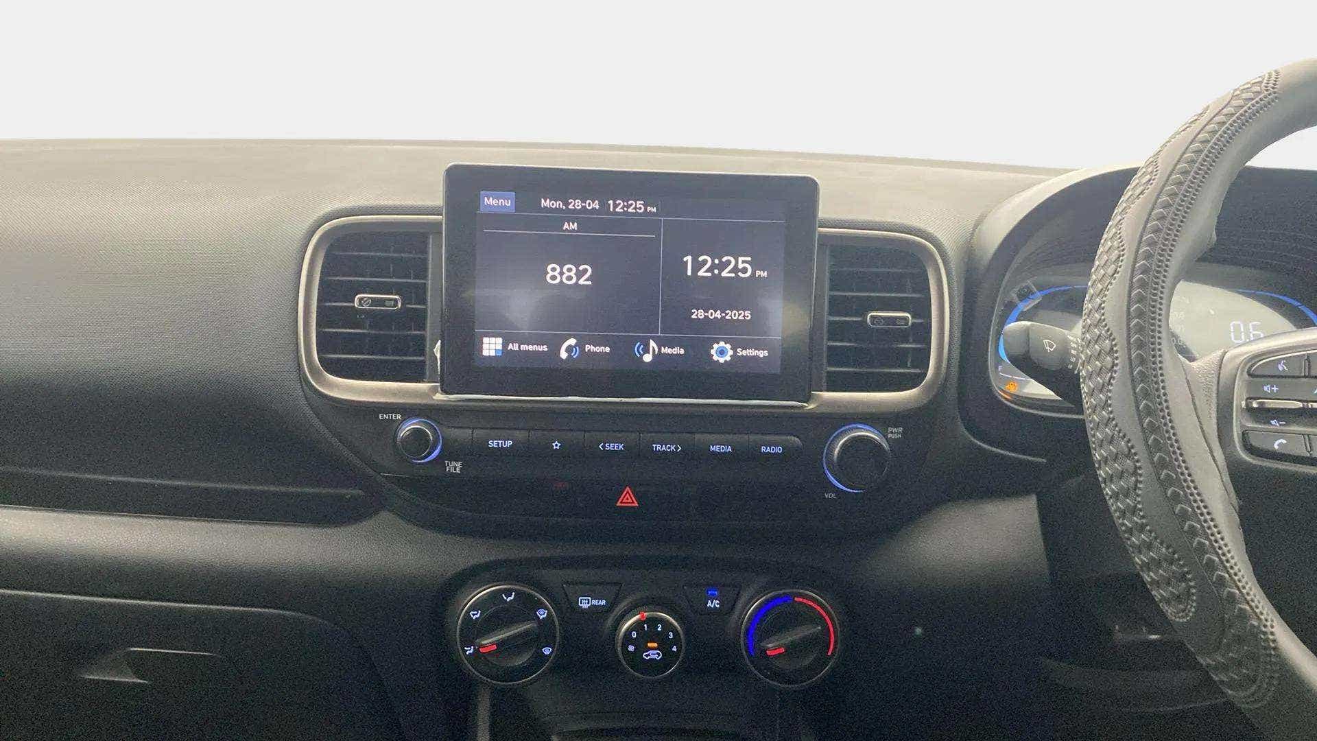 Dashboard and infotainment system of a Hyundai Venue