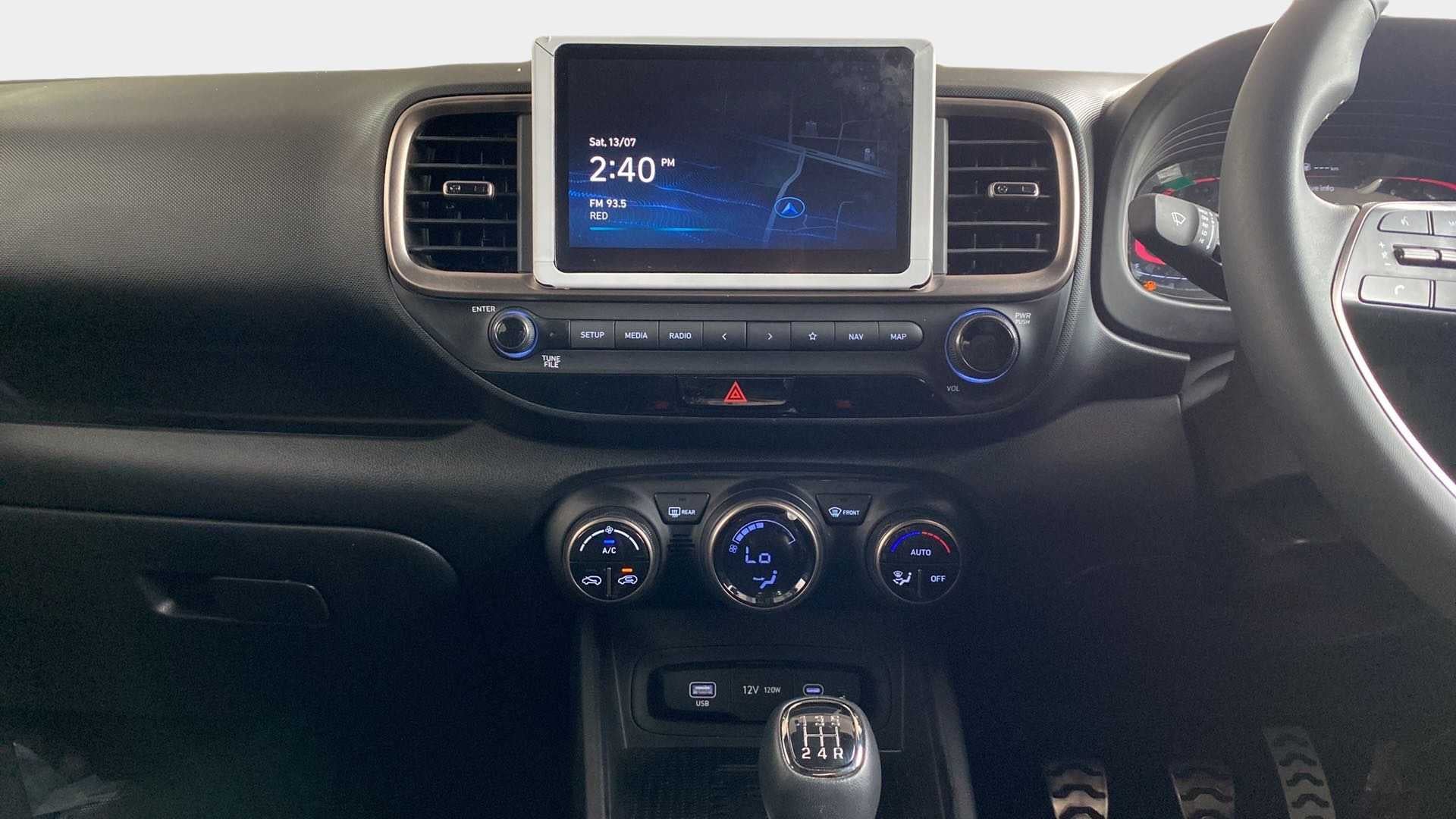 Dashboard and infotainment system of a Hyundai Venue