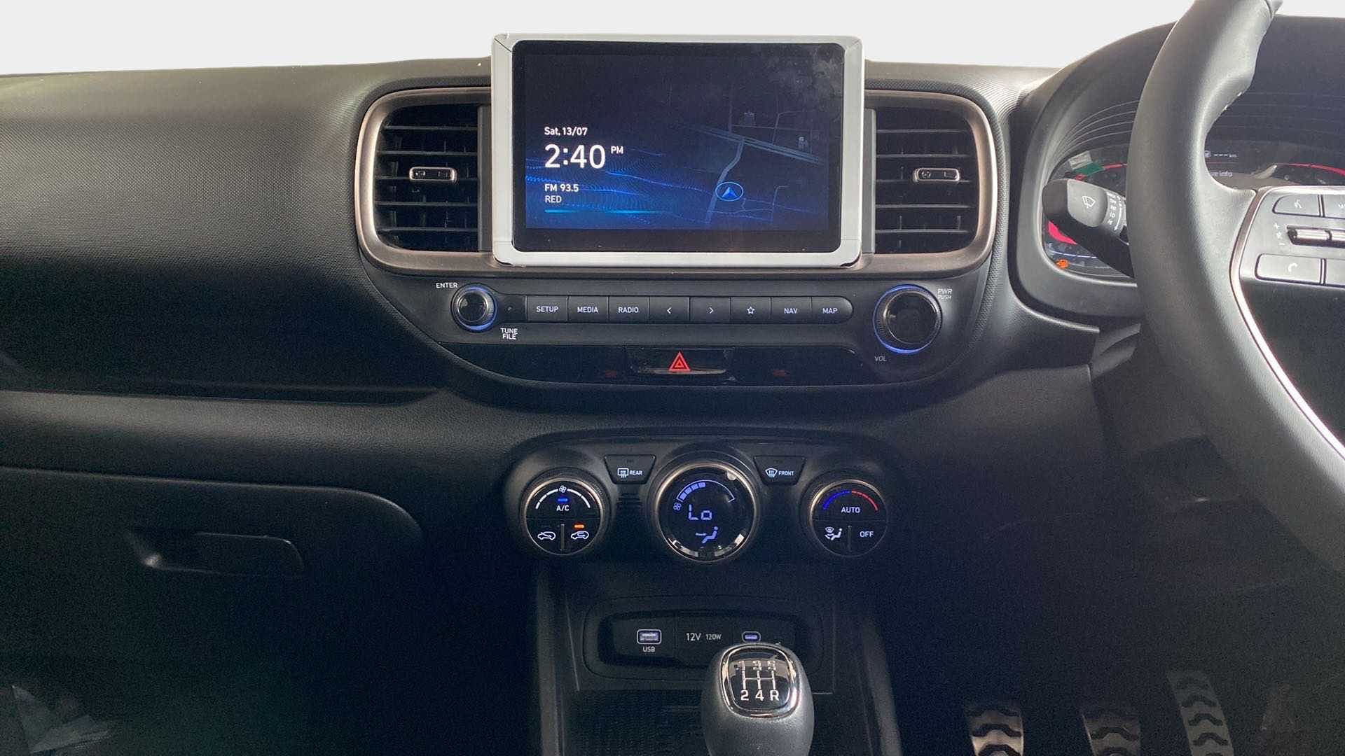 Dashboard and infotainment system of a Hyundai Venue