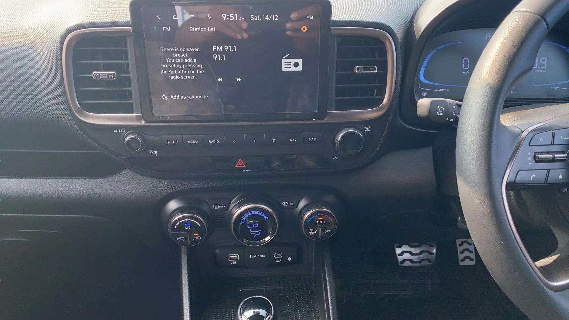 Interior dashboard of a Hyundai Venue