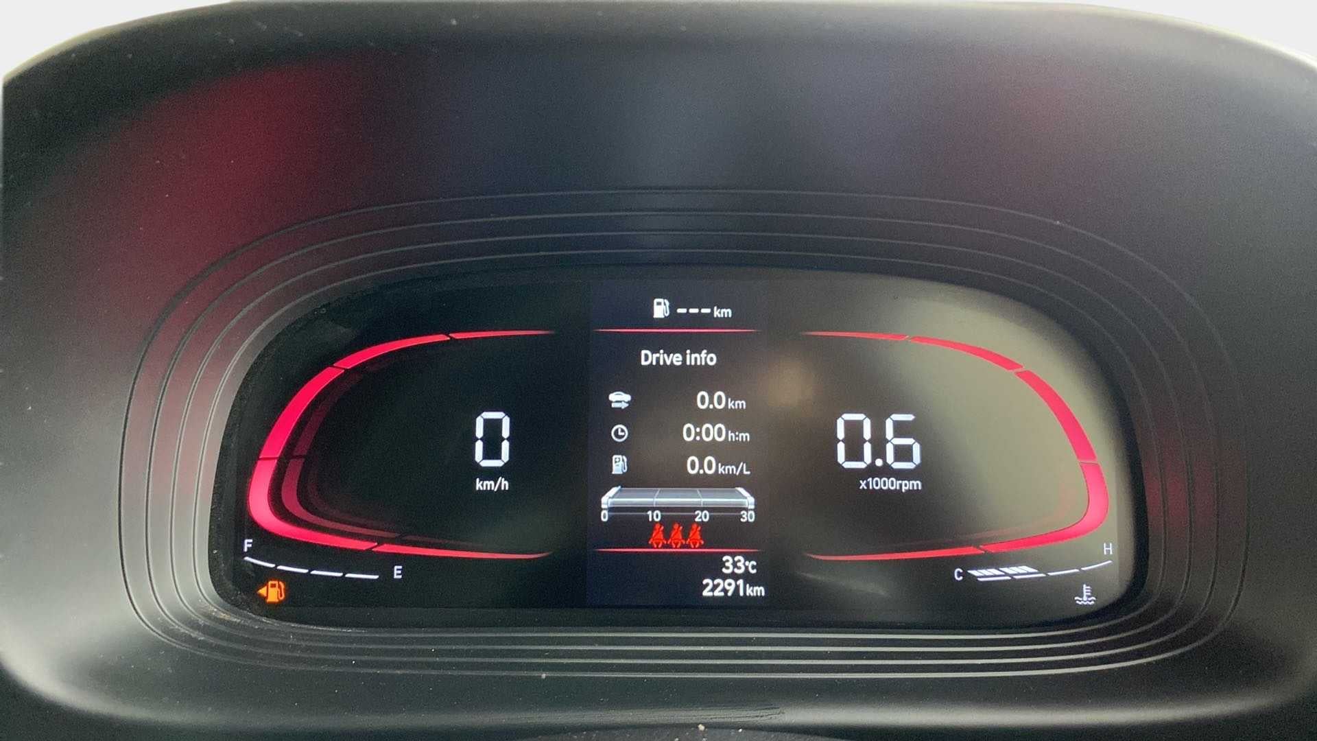 Dashboard instrument cluster of a Hyundai Venue