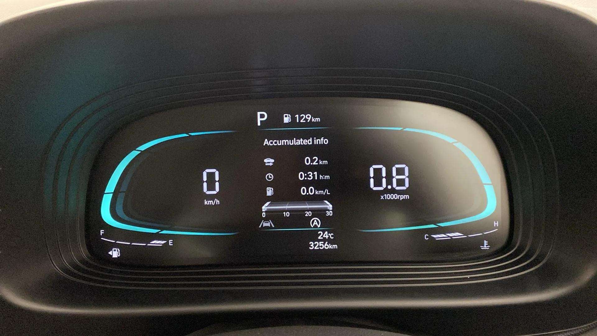 Digital instrument cluster of a Hyundai Venue