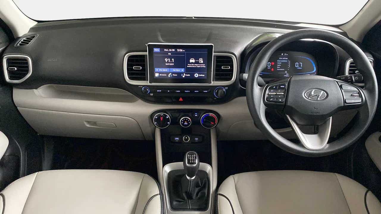 Dashboard and steering view of a Hyundai Venue