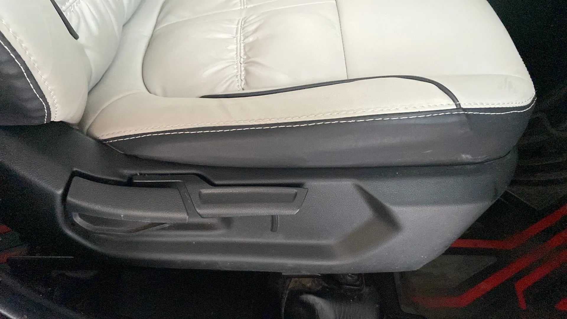 Close-up of the seat adjustment lever of a Hyundai Venue