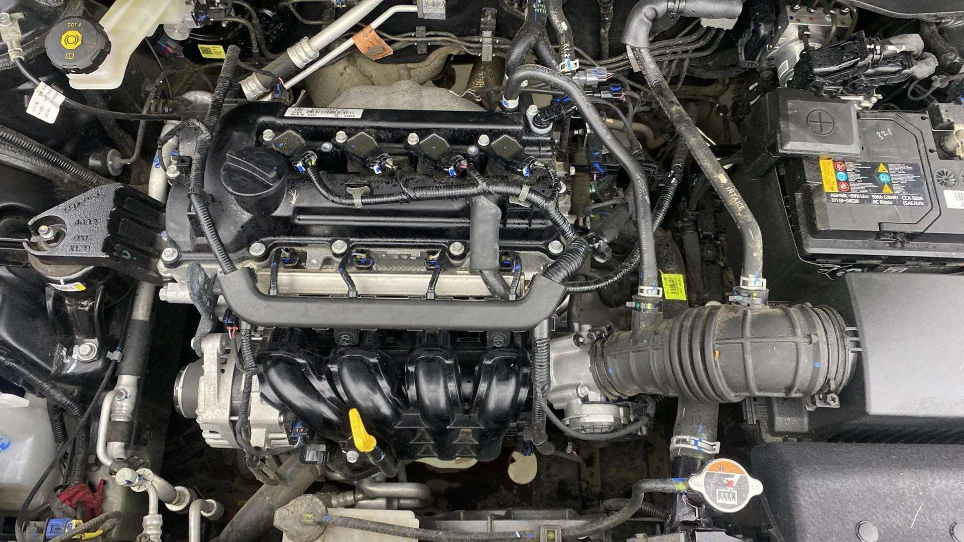 Engine bay view of a Hyundai Venue