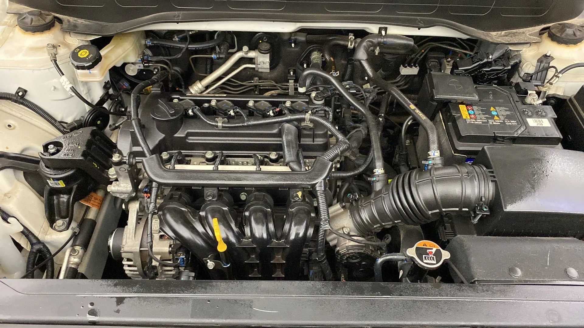 Engine bay view of a Hyundai Venue