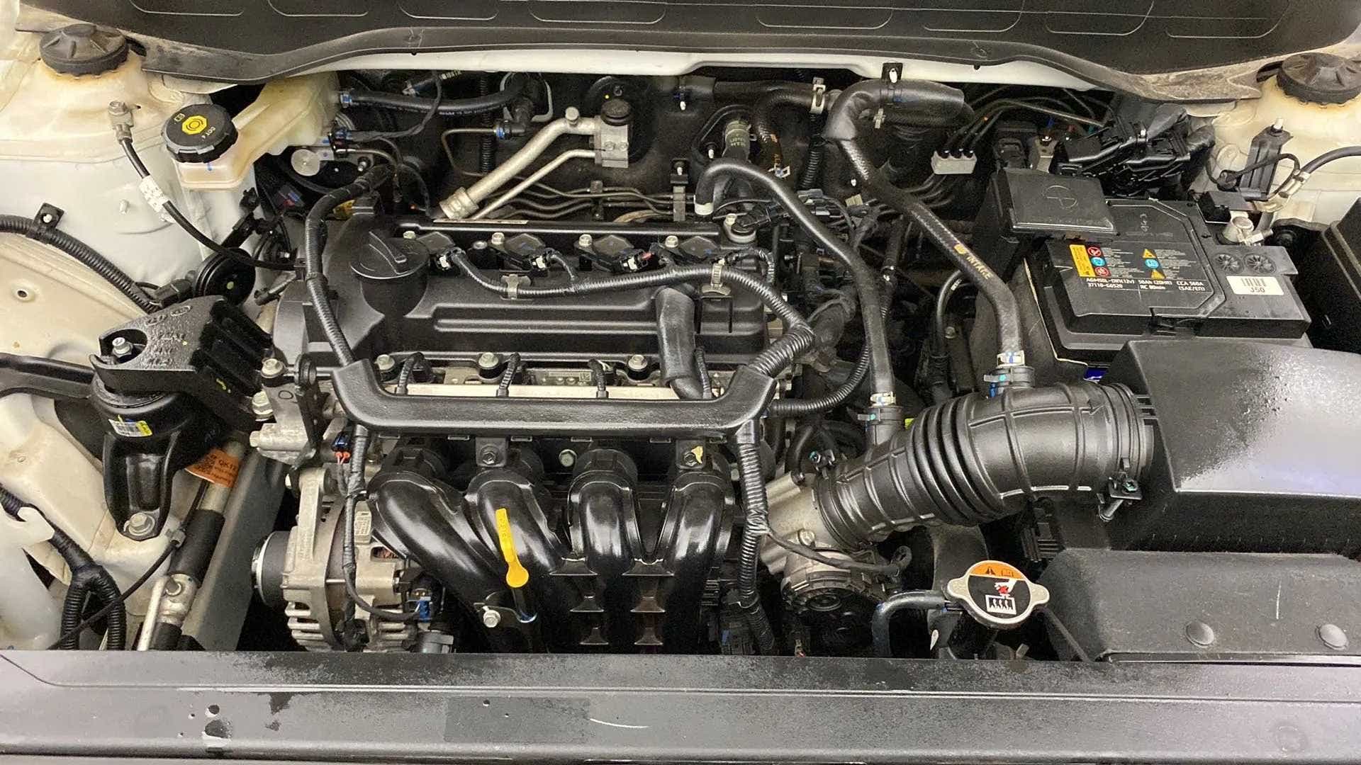 Engine bay view of a Hyundai Venue