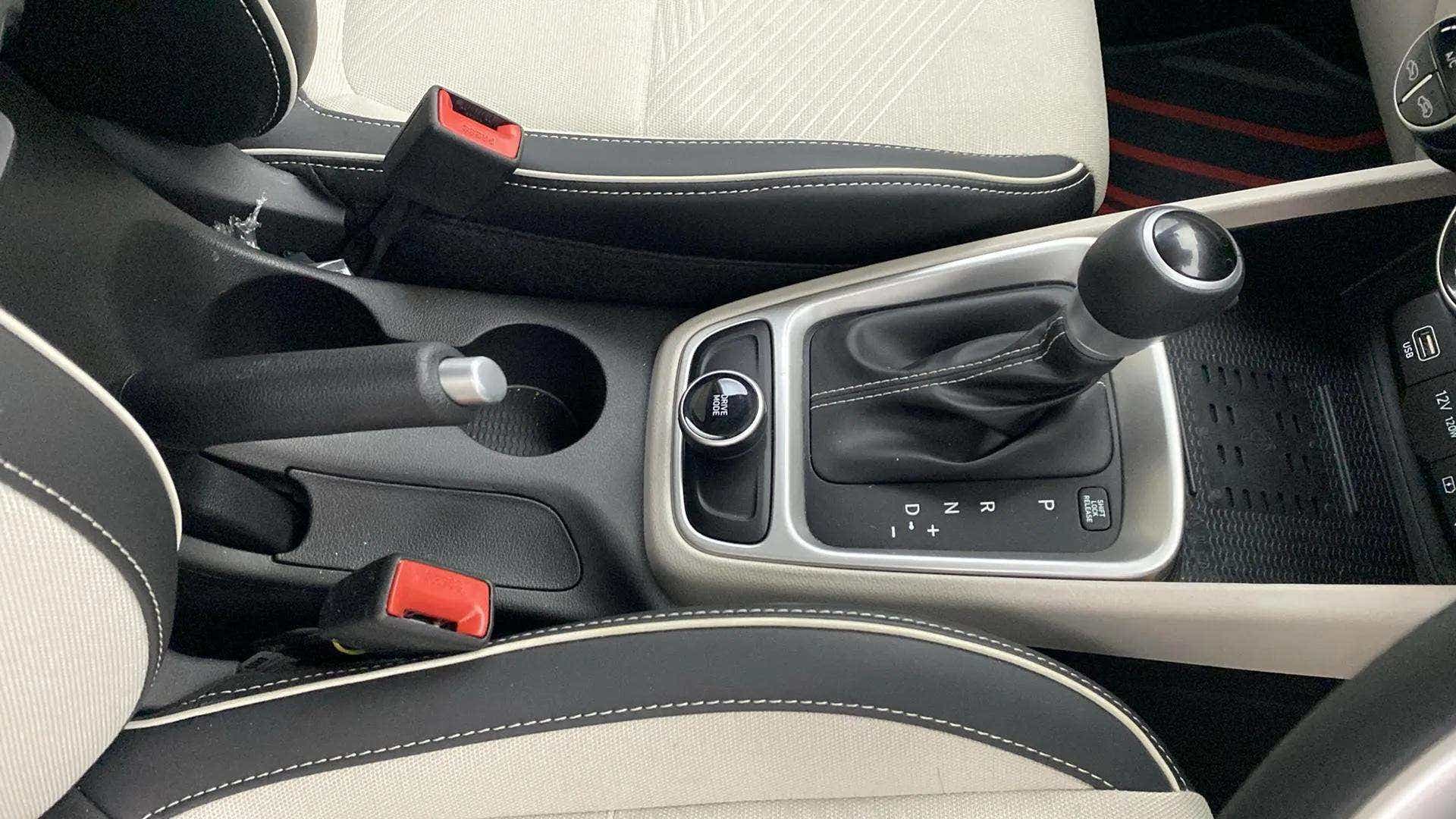 Center console and gear lever area of a Hyundai Venue