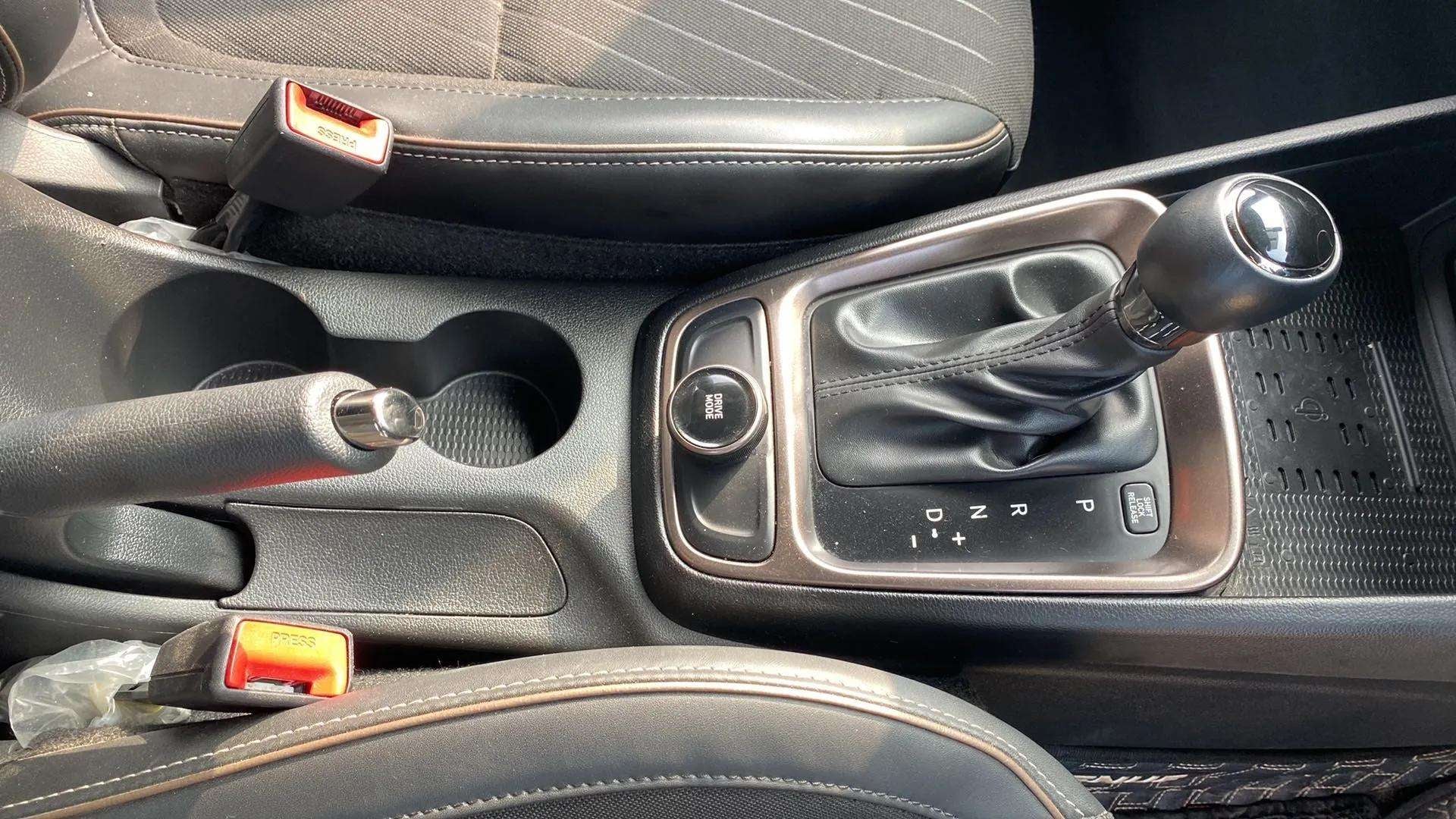 Center console and gear lever area of a Hyundai Venue