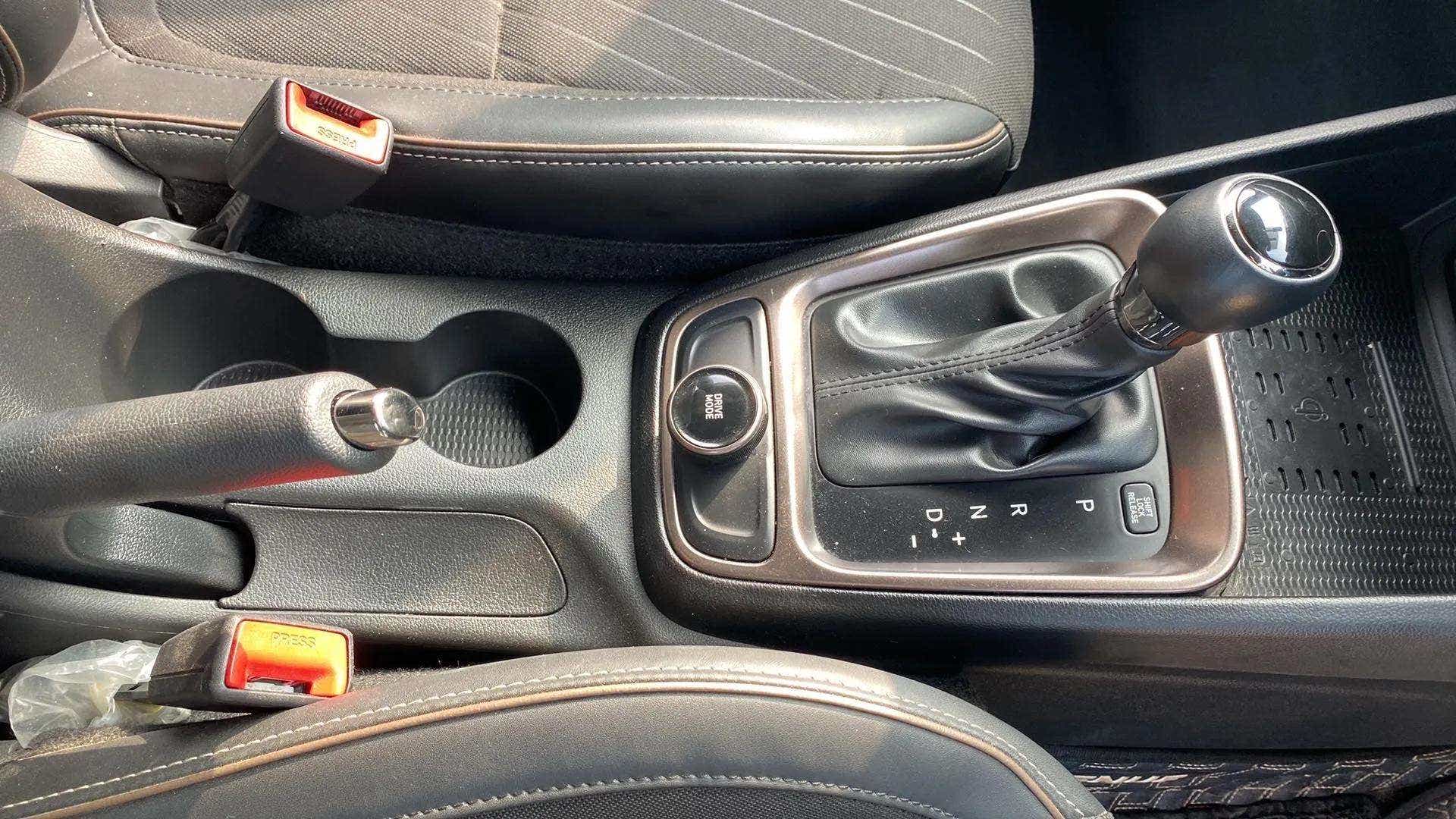 Center console and gear lever area of a Hyundai Venue