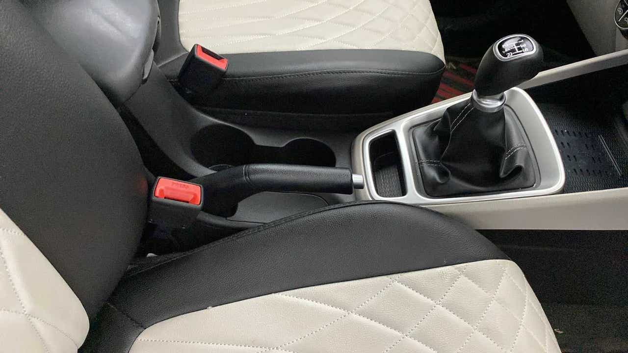 Center console and gear shifter area of a Hyundai Venue