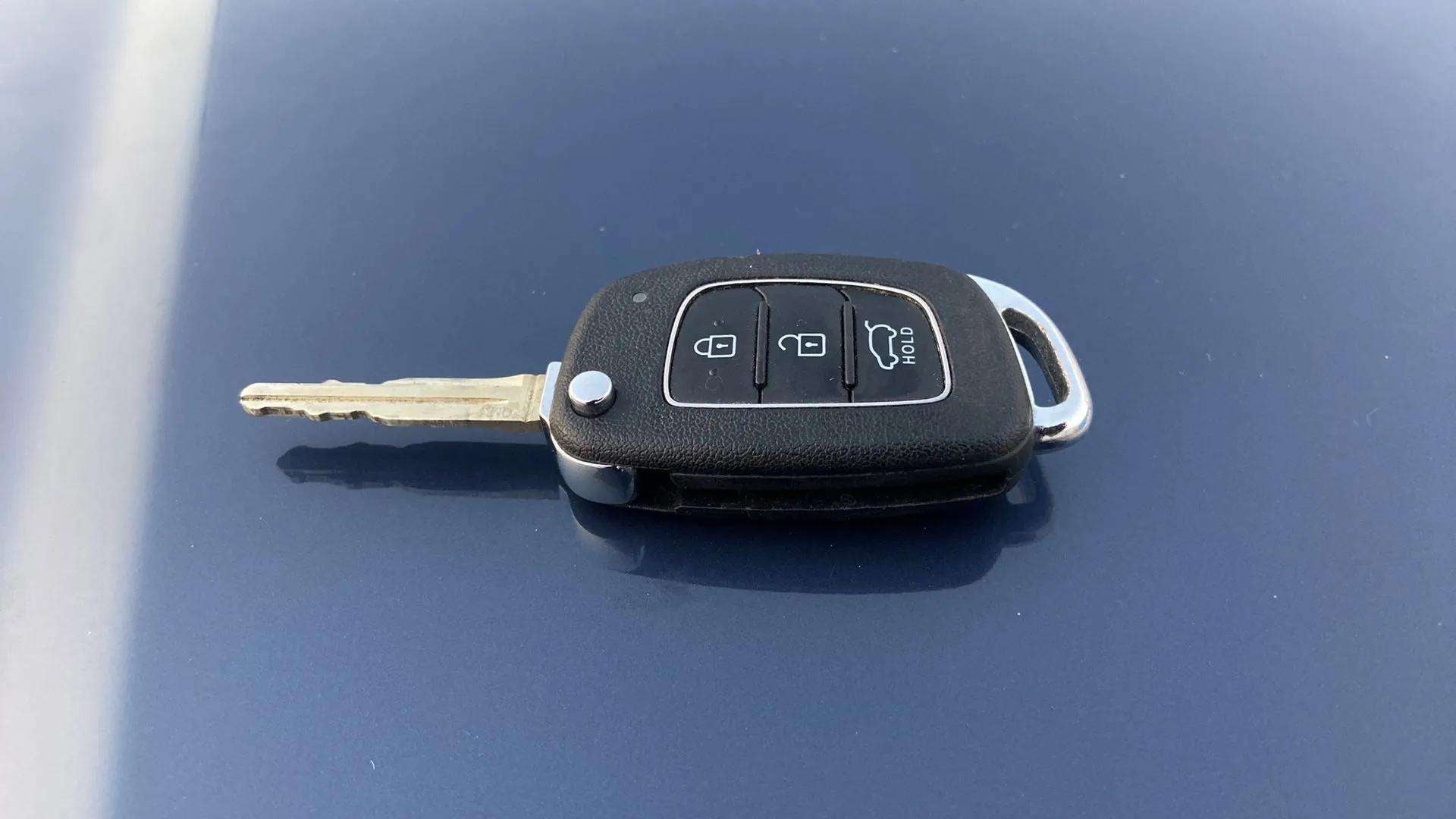 Close-up of a hyundai venue car key