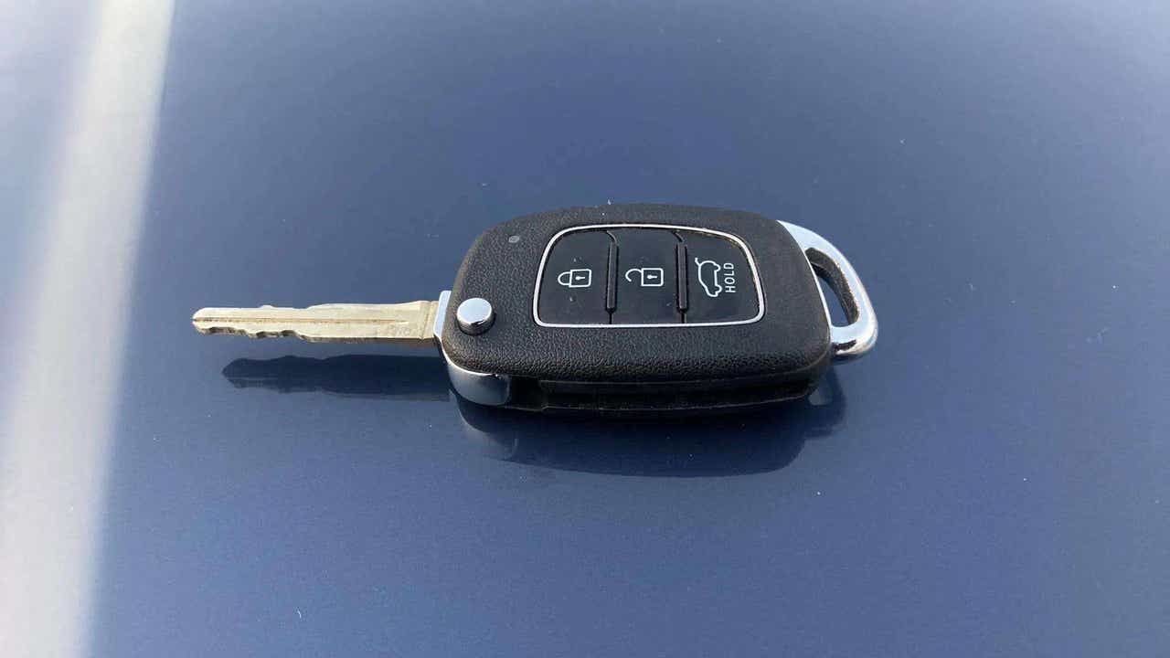 Close-up of a hyundai venue car key