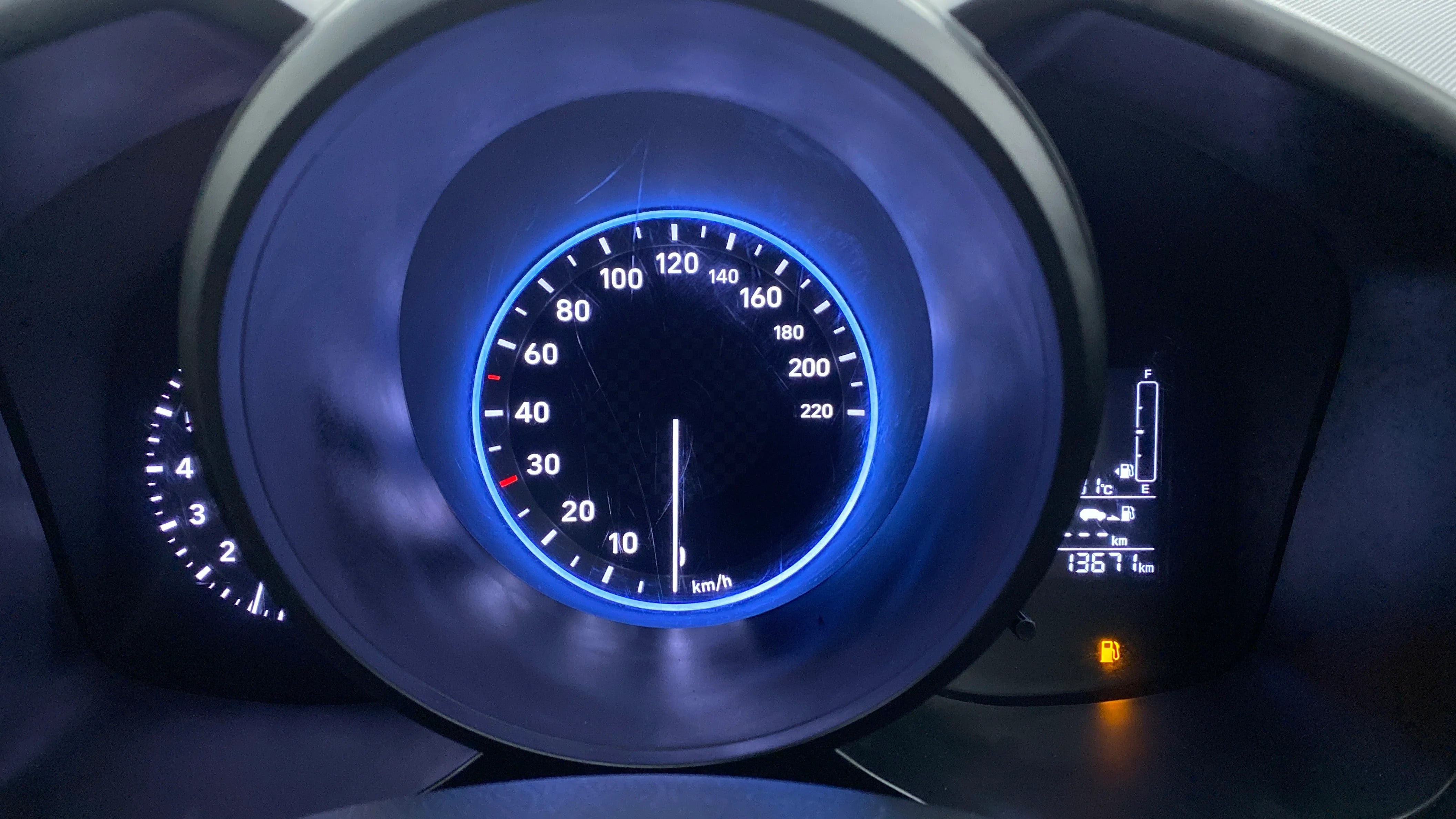 Close-up of instrument cluster of a Hyundai Venue