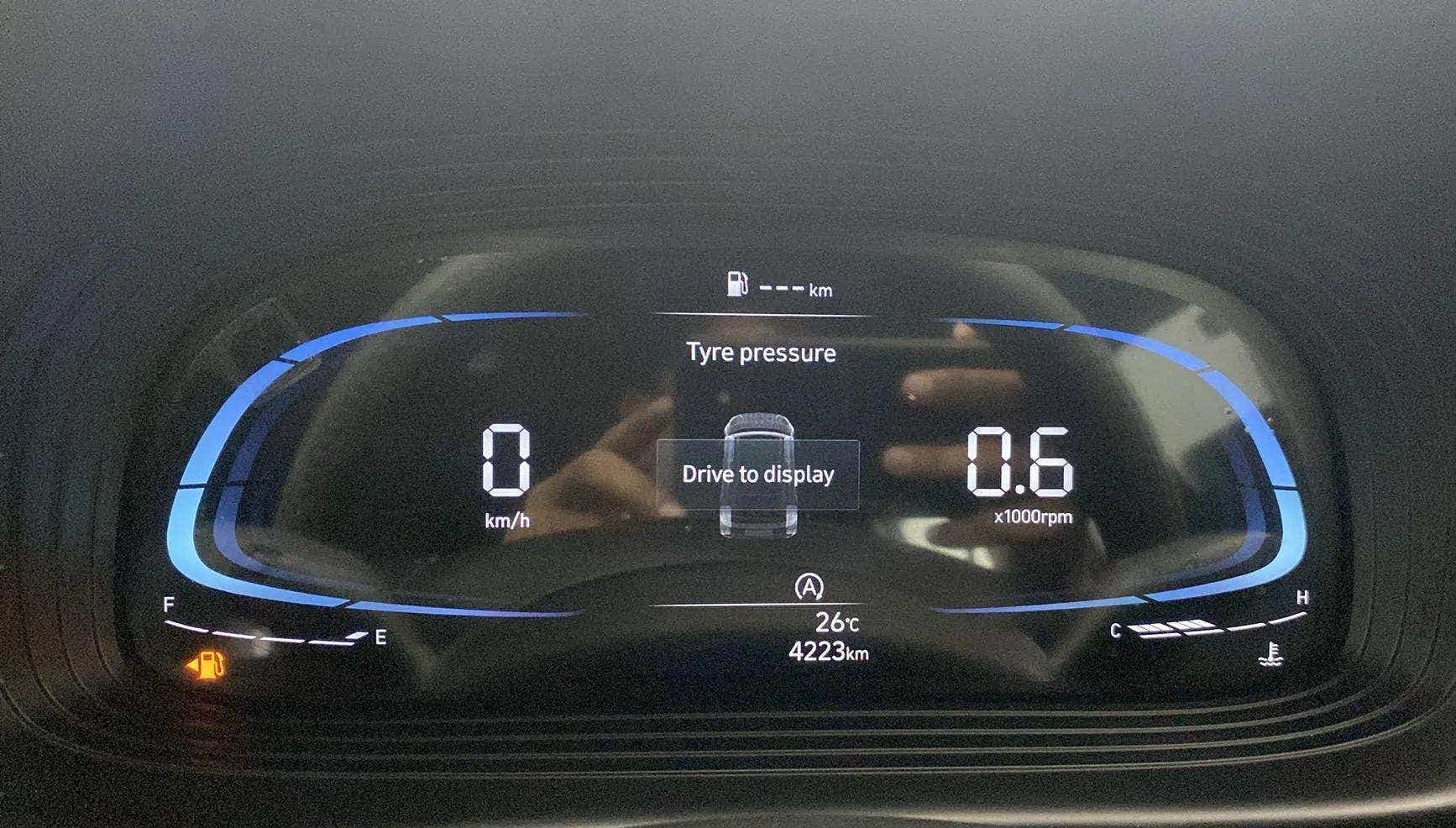 Instrument cluster display of a Hyundai Venue