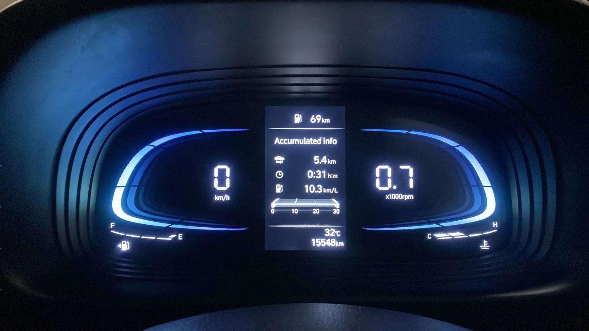 Instrument cluster of a Hyundai Venue