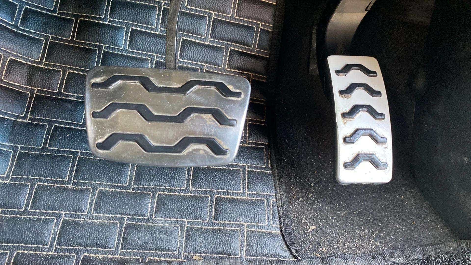 Close-up of foot pedals of a Hyundai Venue