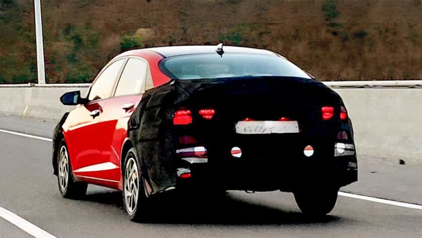 Rear view of Hyundai Verna Facelift