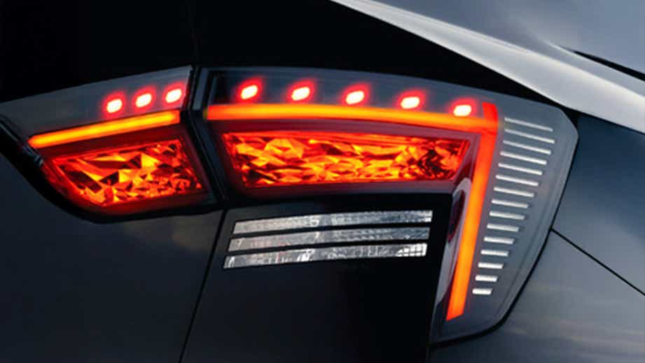 Tail light close-up of Hyundai Verna