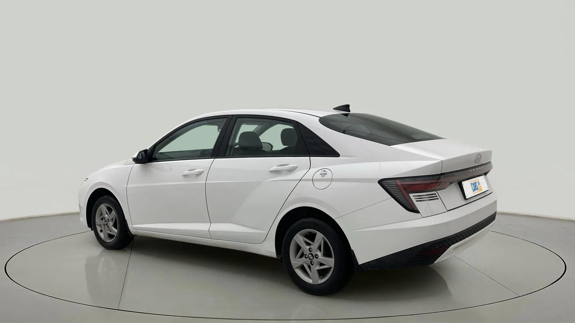 Rear three-quarter view of a Hyundai Verna