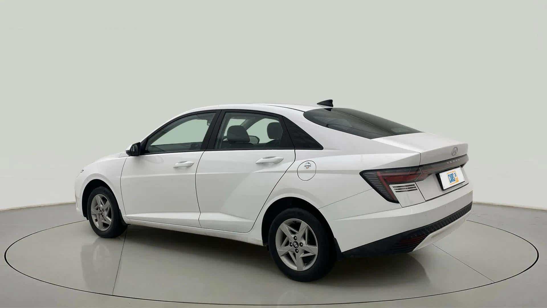 Rear three-quarter view of a Hyundai Verna