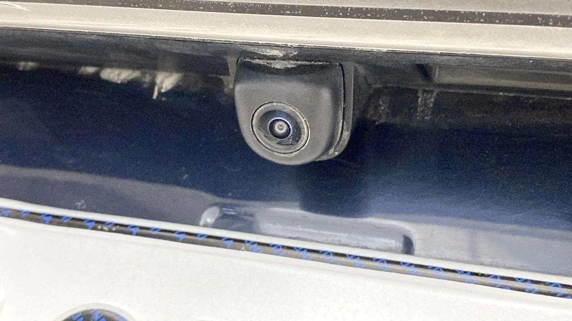 Close-up of the rearview camera of a Hyundai Verna