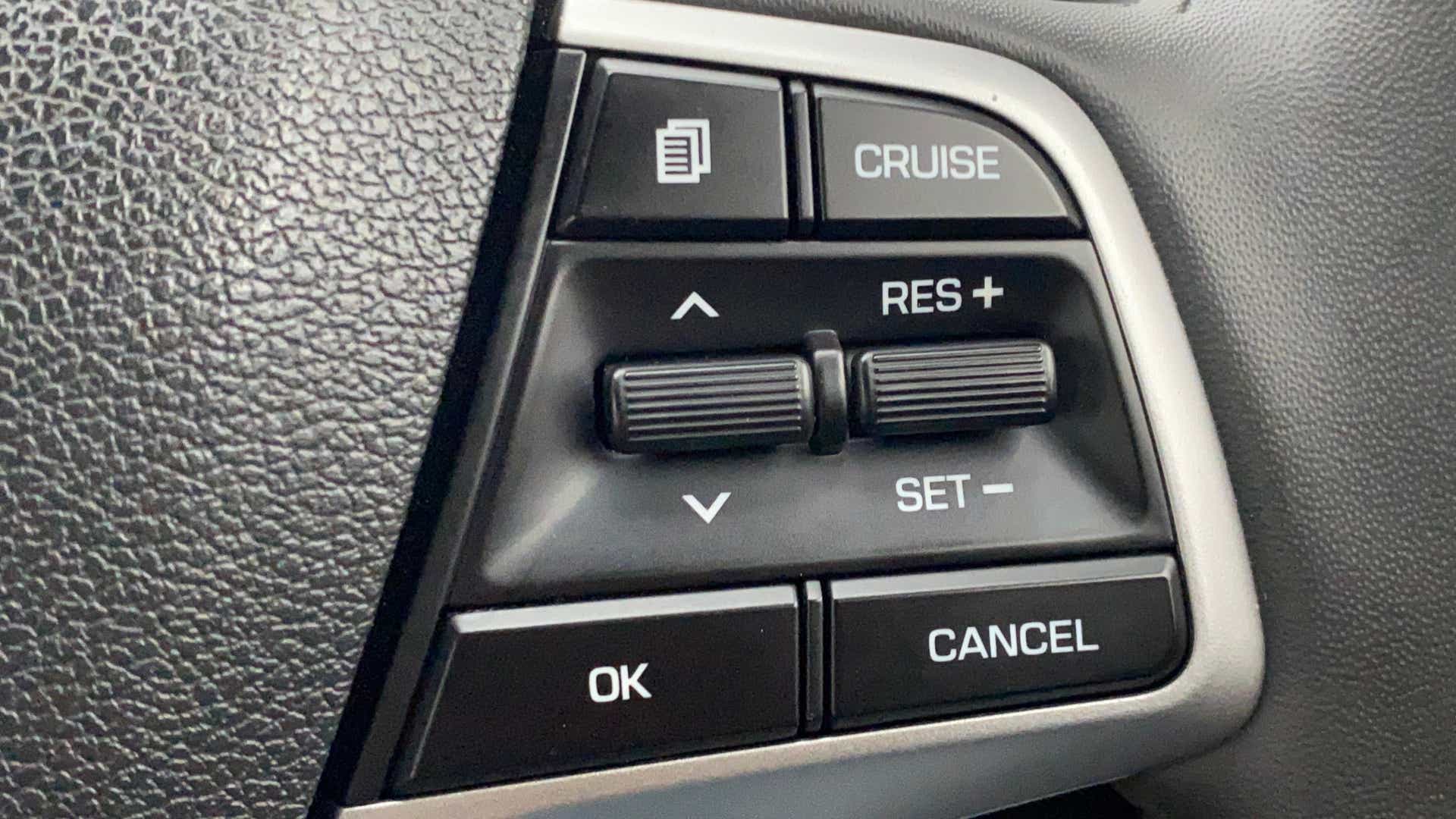 Steering wheel cruise control buttons of a Hyundai Verna