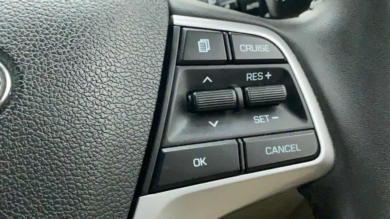 Steering wheel cruise control buttons of a Hyundai Verna