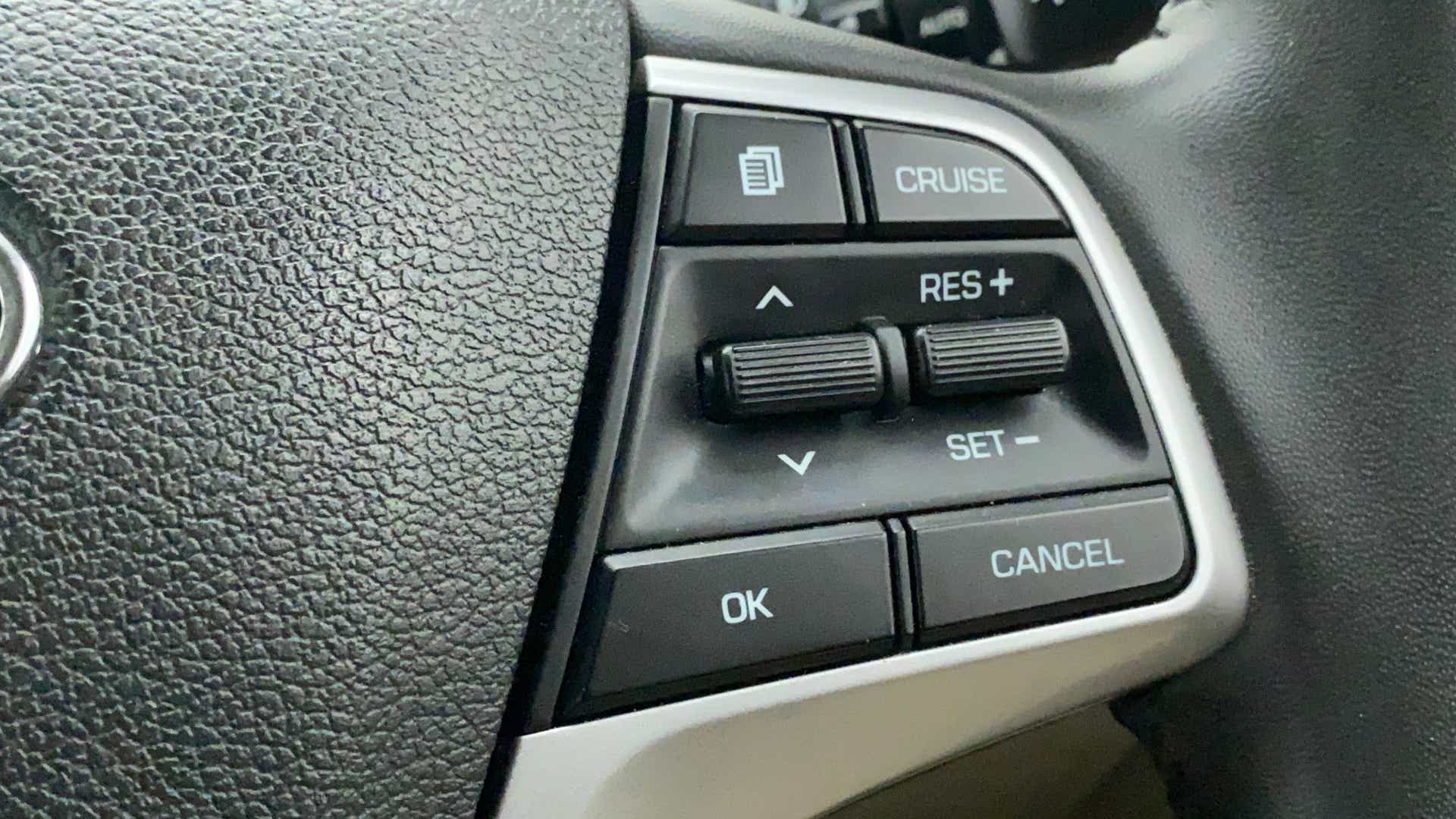 Steering wheel cruise control buttons of a Hyundai Verna