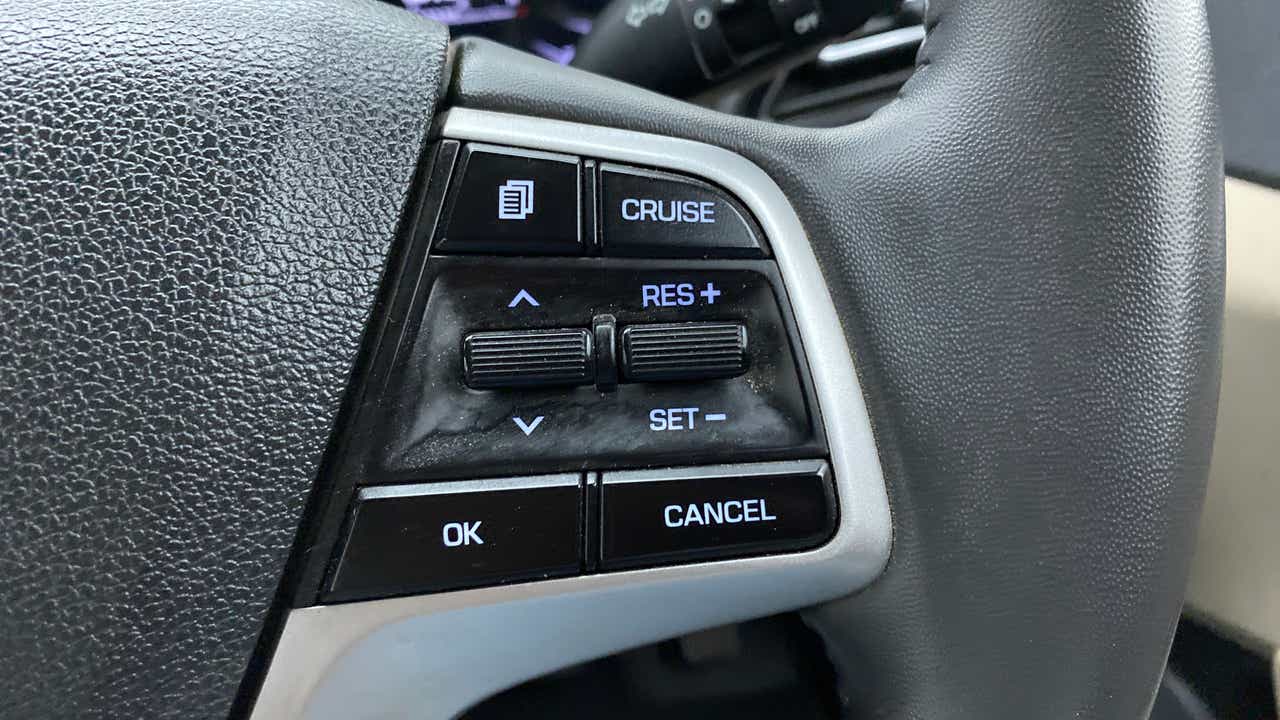 Steering wheel cruise control buttons of a Hyundai Verna